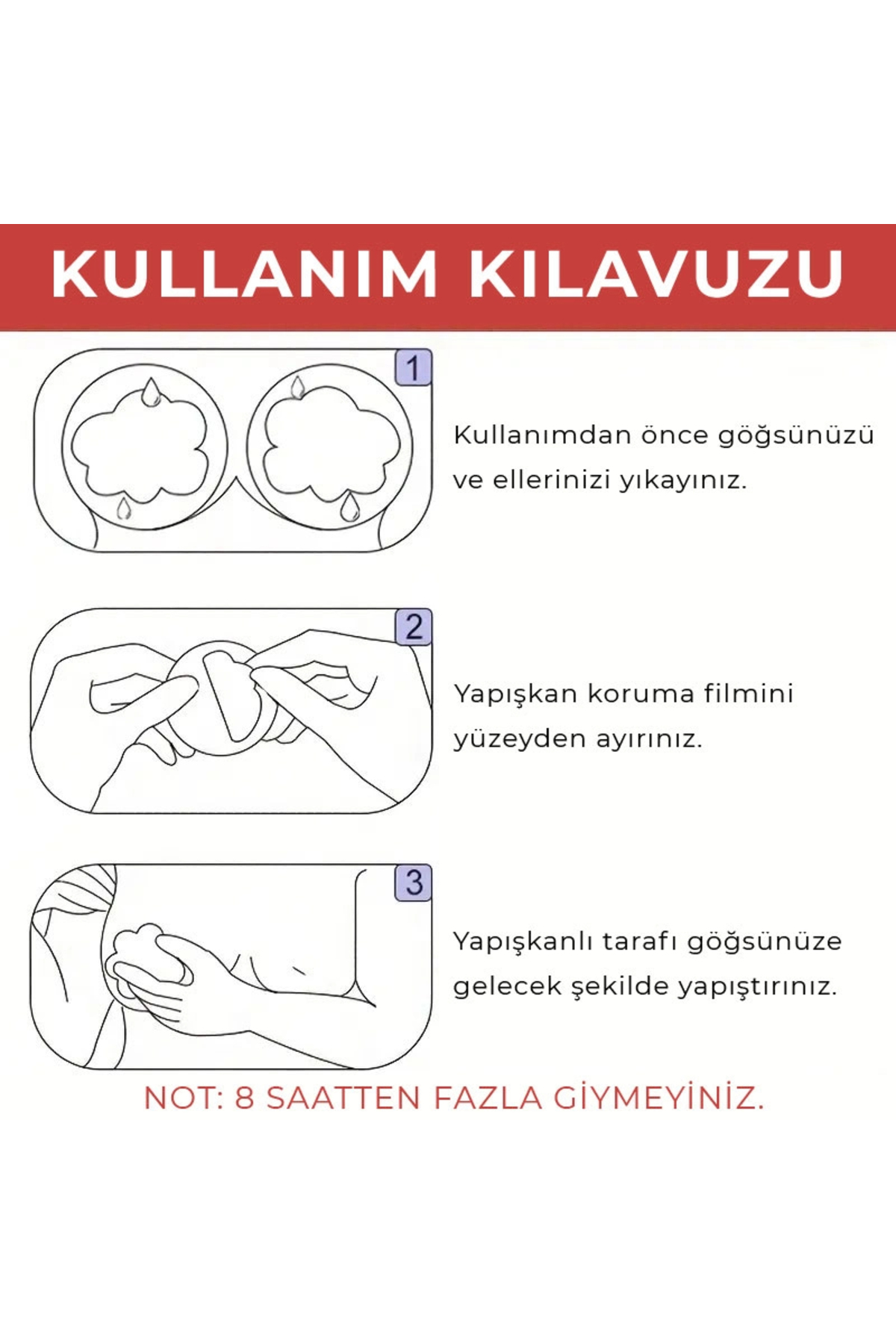 Fetilux Kalp Şeklinde Göğüs Ucu Kapama Çıkartması - Kırmızı