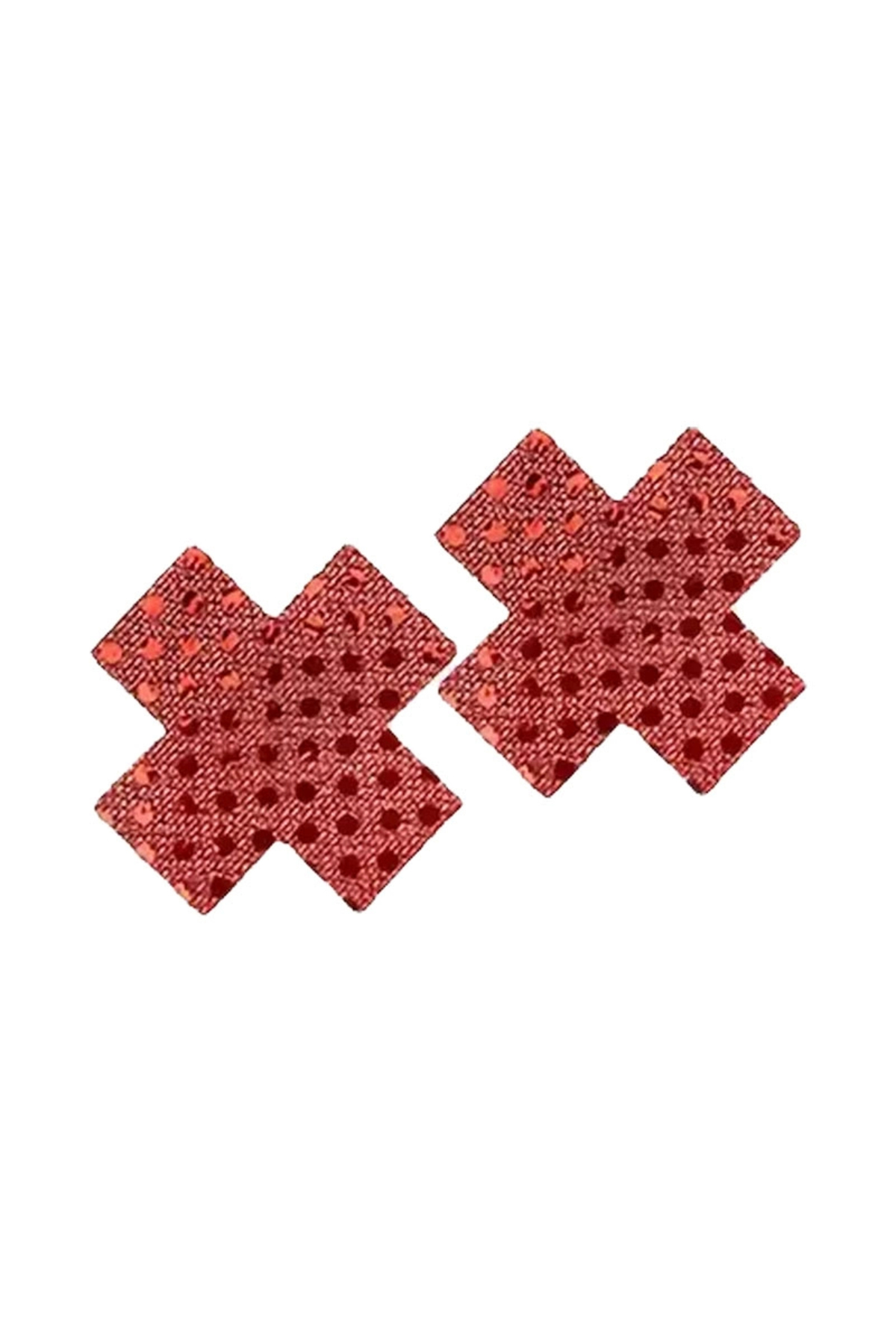 Fetilux Puantiyeli Çapraz Göğüs Ucu Kapama Çıkartması - Kırmızı