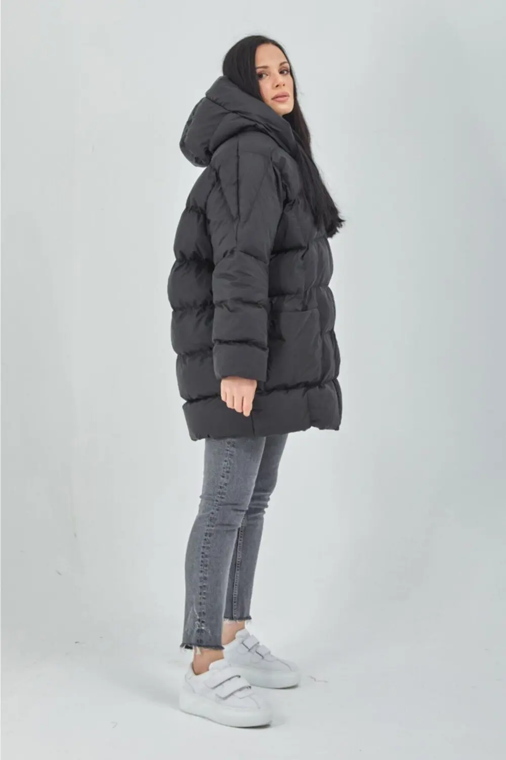 Modafeyzaistanbul Feyza Kadın Siyah Şişme Mont