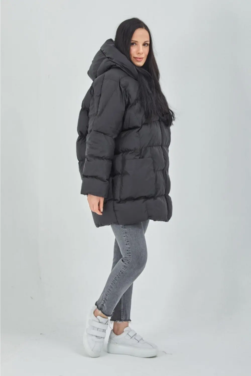 Modafeyzaistanbul Feyza Kadın Siyah Şişme Mont