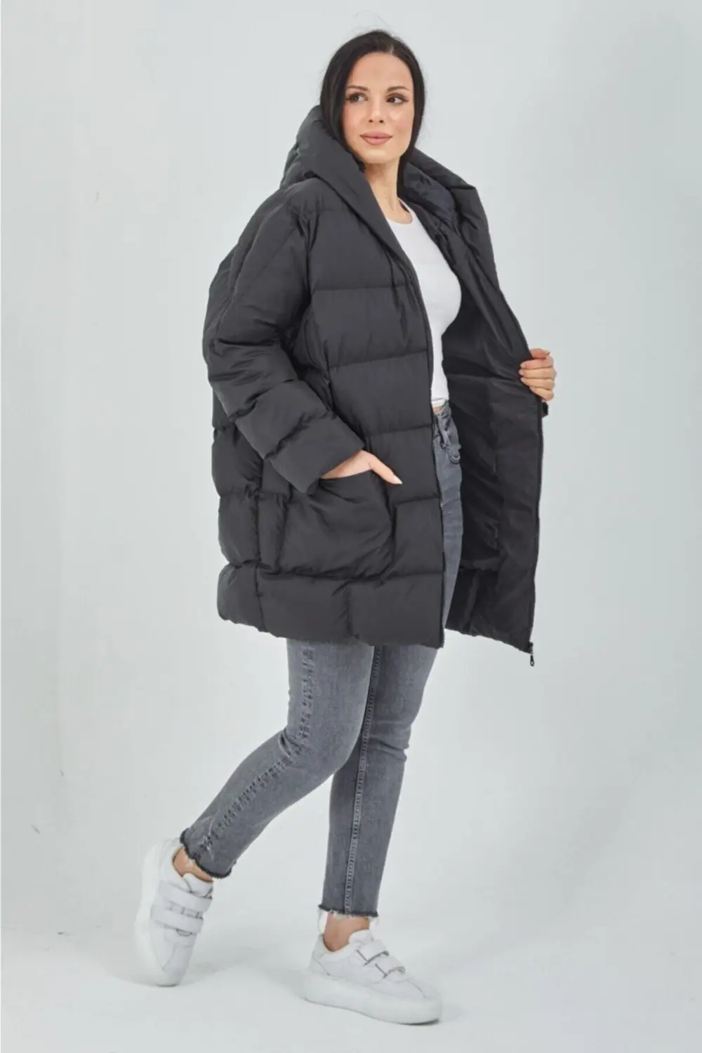 Modafeyzaistanbul Feyza Kadın Siyah Şişme Mont