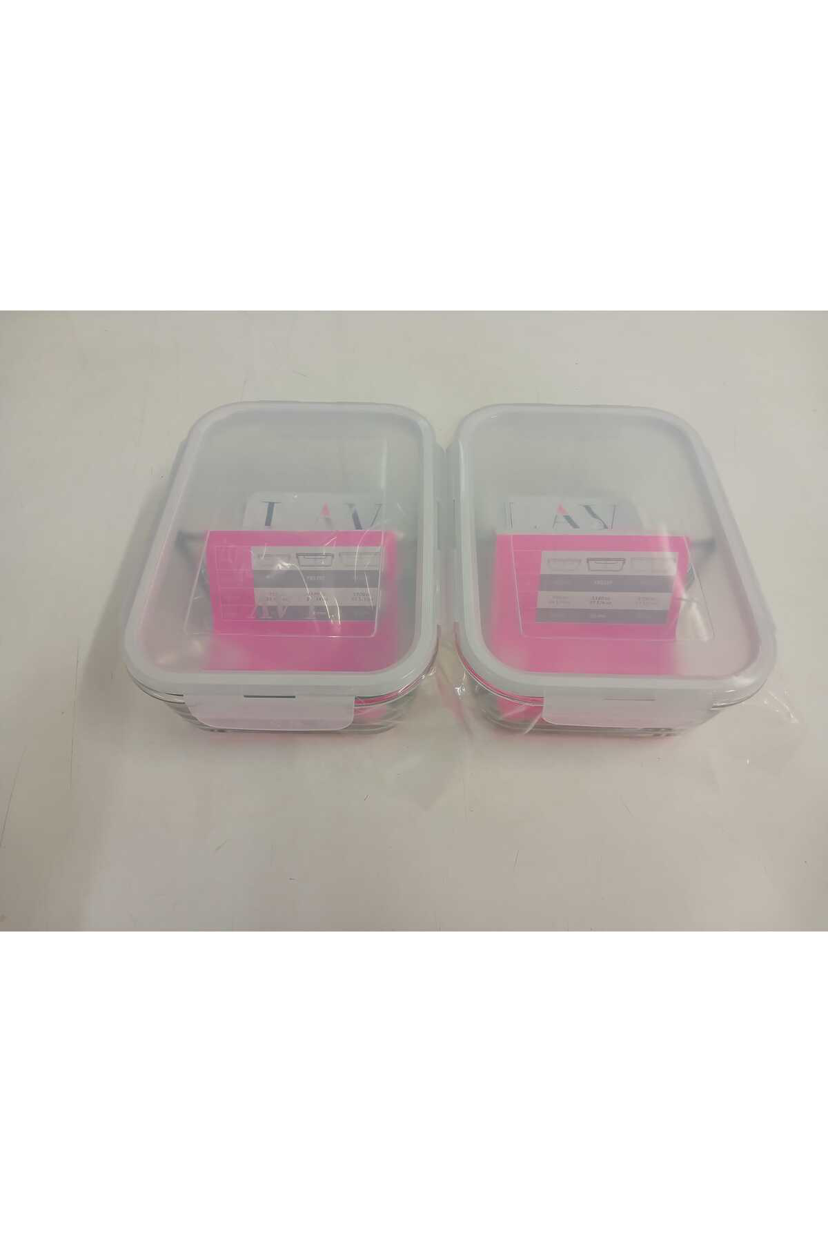 Lav Feyzade Fresco Cam Kilitli Saklama Kabi 2'Li Set 1120Cc Beyaz Kap