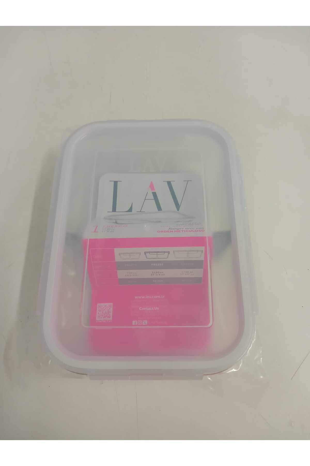 Lav Feyzade Fresco Cam Kilitli Saklama Kabi 2'Li Set 1120Cc Beyaz Kap