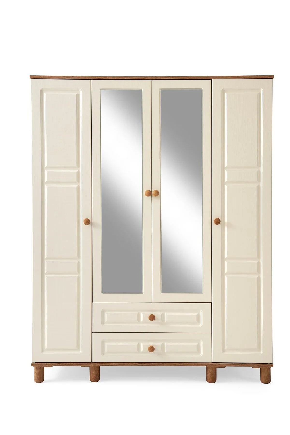 FEYZAN MDF 4 KAPILI DOLAP - EKRU Fiyatı, Yorumları ve Özellikleri