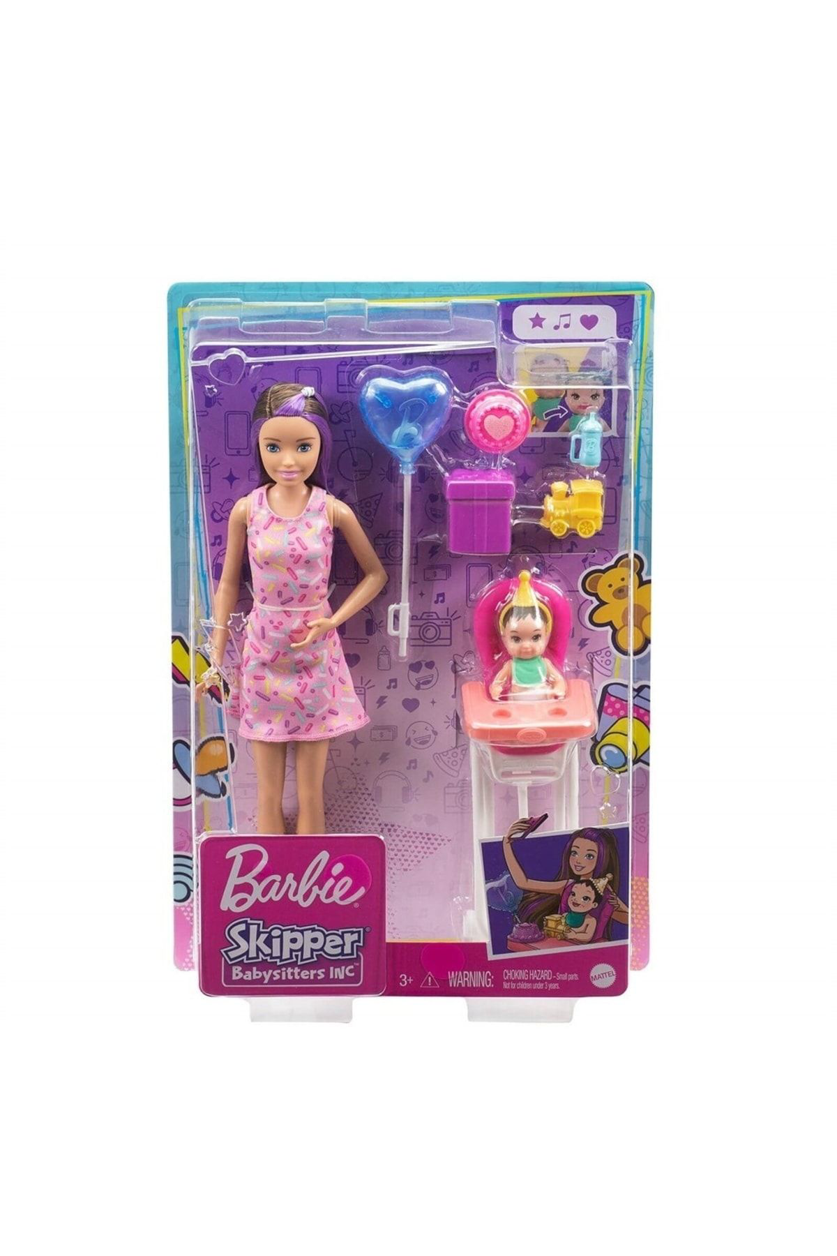 Fhy97 Barbie Bebek Bakıcısı Bebeği Ve Aksesuarları Oyun Seti Bebe