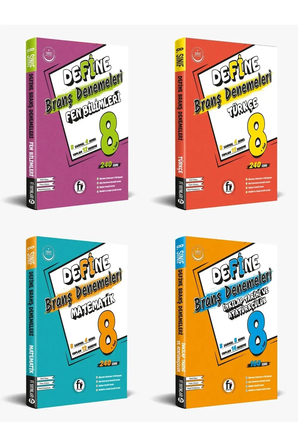 Fi Yayınları 8. Sınıf LGS Define Tüm Dersler Branş Denemeleri 4 l