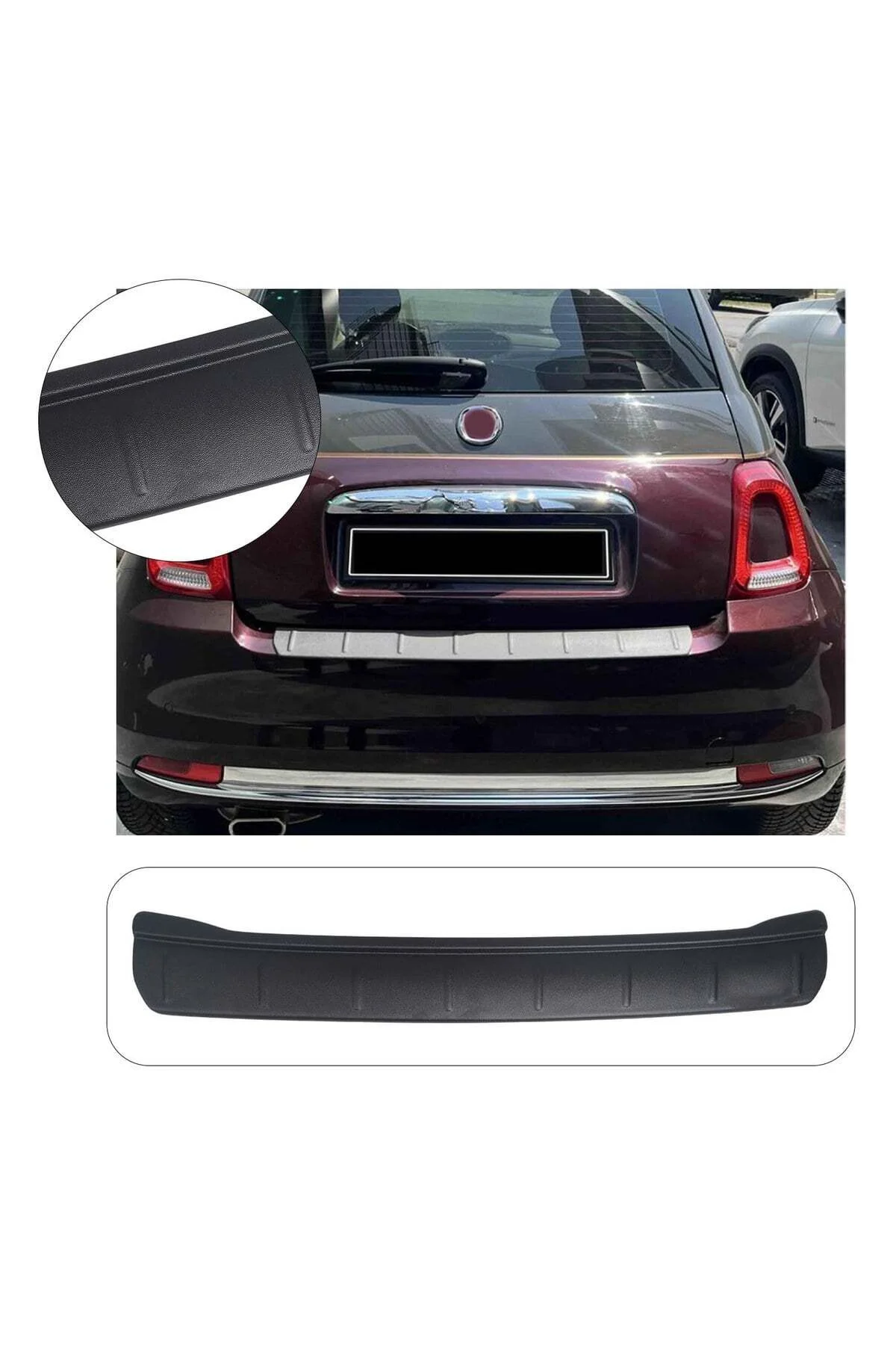 Fiat 500 2016 ve Sonrası Uyumlu Arka Tampon Eşiği Koruma ABS Mat Siyah Fiat 500 2016 ve Sonrası Uyumlu Arka Tampon Eşiği Koruma ABS Mat Siyah