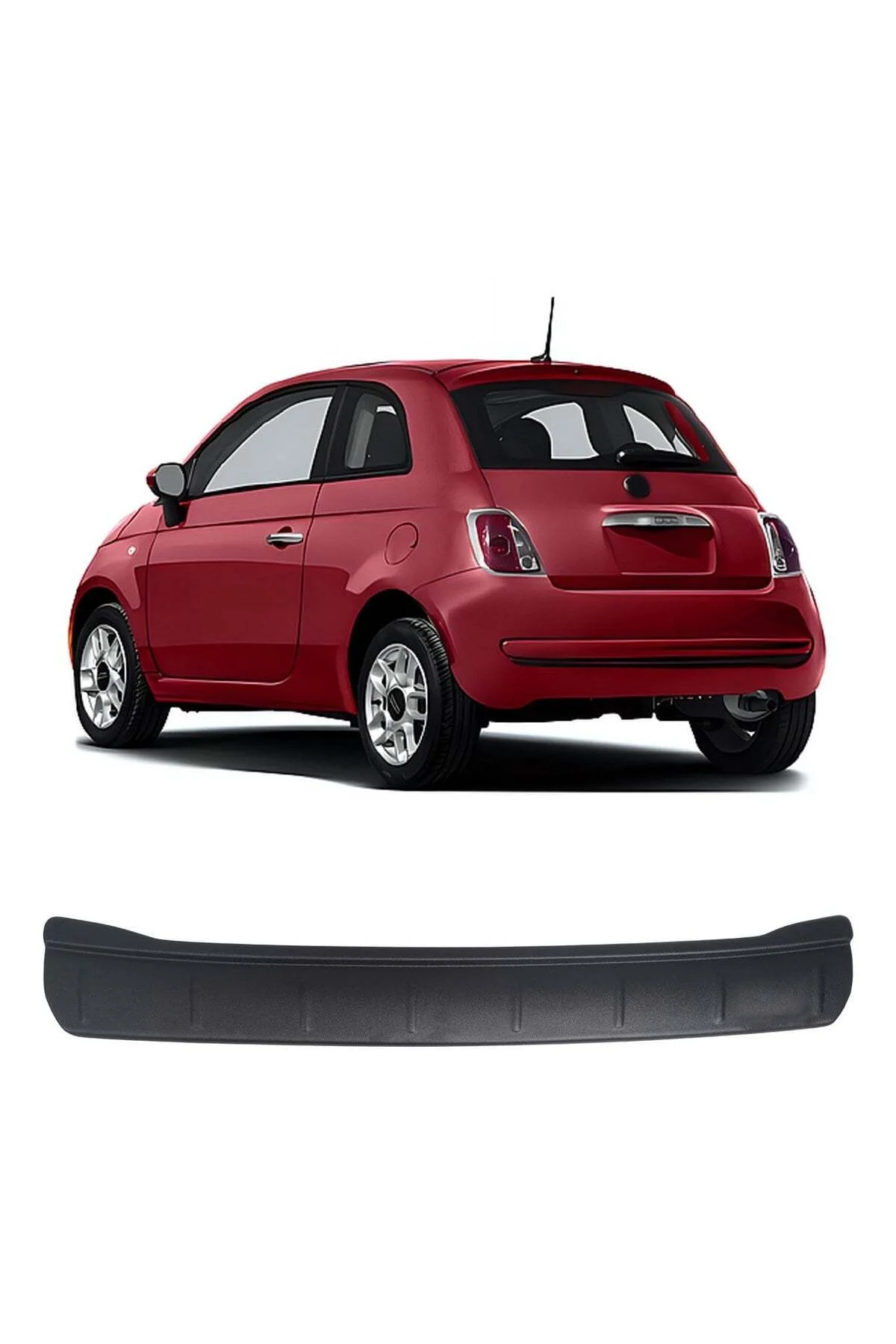 Fiat 500 2016 ve Sonrası Uyumlu Arka Tampon Eşiği Koruma ABS Parlak Siyah - Görsel 2