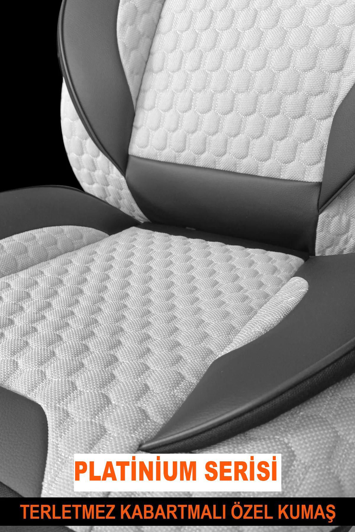 Dgnl Fiat 500 2020-Uyumlu Oto Koltuk Kilifi Platinium Serisi -  Gri