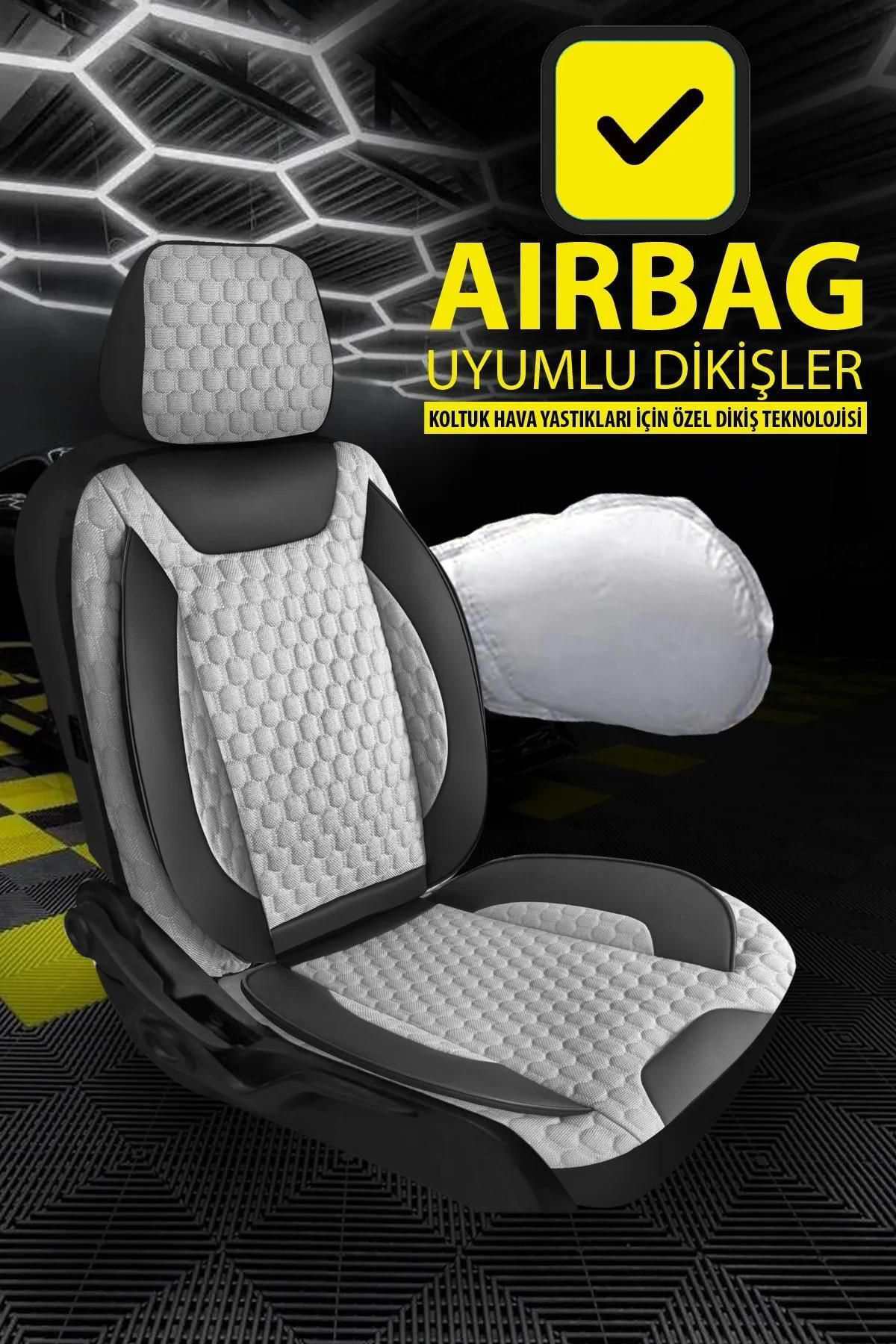 Dgnl Fiat 500 2020-Uyumlu Oto Koltuk Kilifi Platinium Serisi -  Gri