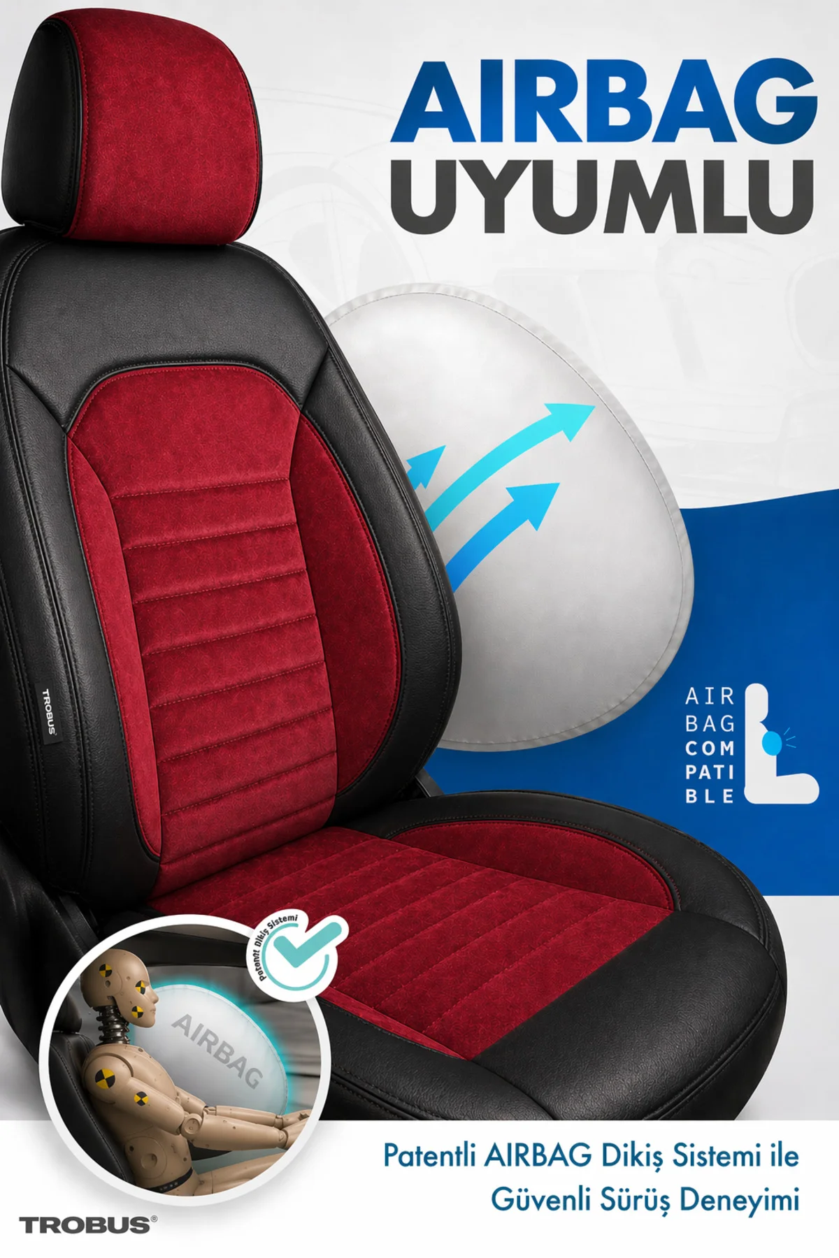Fiat 500X 2014 ve Sonrası Tay Tüyü Deri Detay Koltuk Kılıfı Prestige Line Siyah Beyaz
