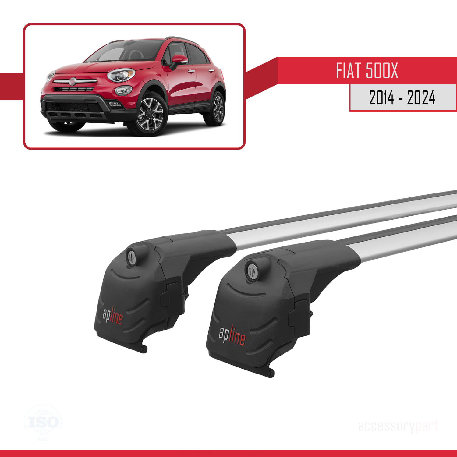Fiat 500X 2014 ve Sonrası ile uyumlu ACE-2 Ara Atkı Tavan Barı GR