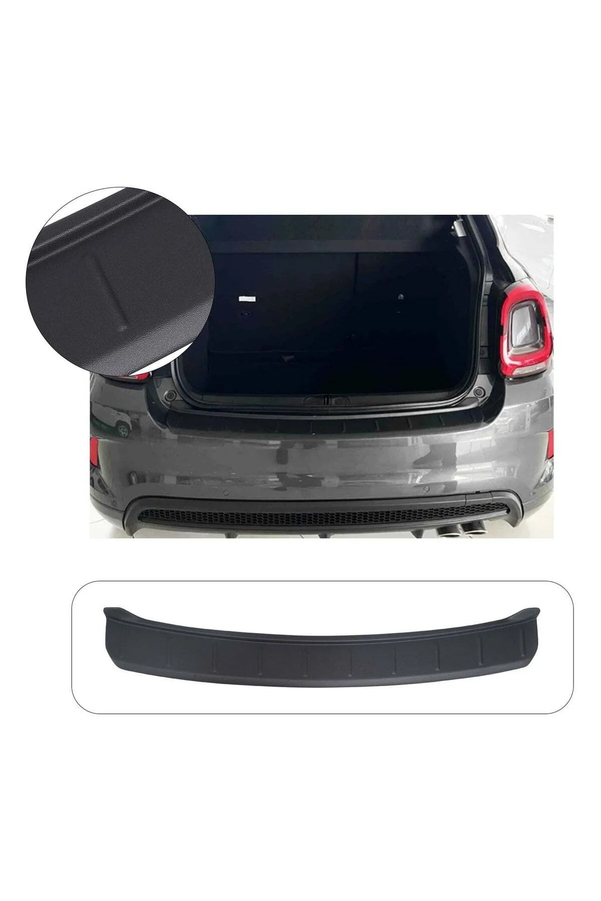 Fiat 500X Sport 2020 ve Sonrası Uyumlu Arka Tampon Eşiği Koruma ABS Parlak Siyah Fiat 500X Sport 2020 ve Sonrası Uyumlu Arka Tampon Eşiği Koruma ABS Parlak Siyah