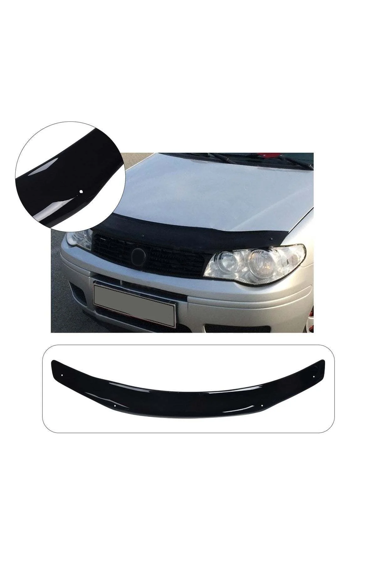 Fiat Albea 2000 ve Sonrası Uyumlu Kaput Rüzgarlığı Ön Kaput Koruma ABS Parlak Siyah Fiat Albea 2000 ve Sonrası Uyumlu Kaput Rüzgarlığı Ön Kaput Koruma ABS Parlak Siyah - Görsel 4