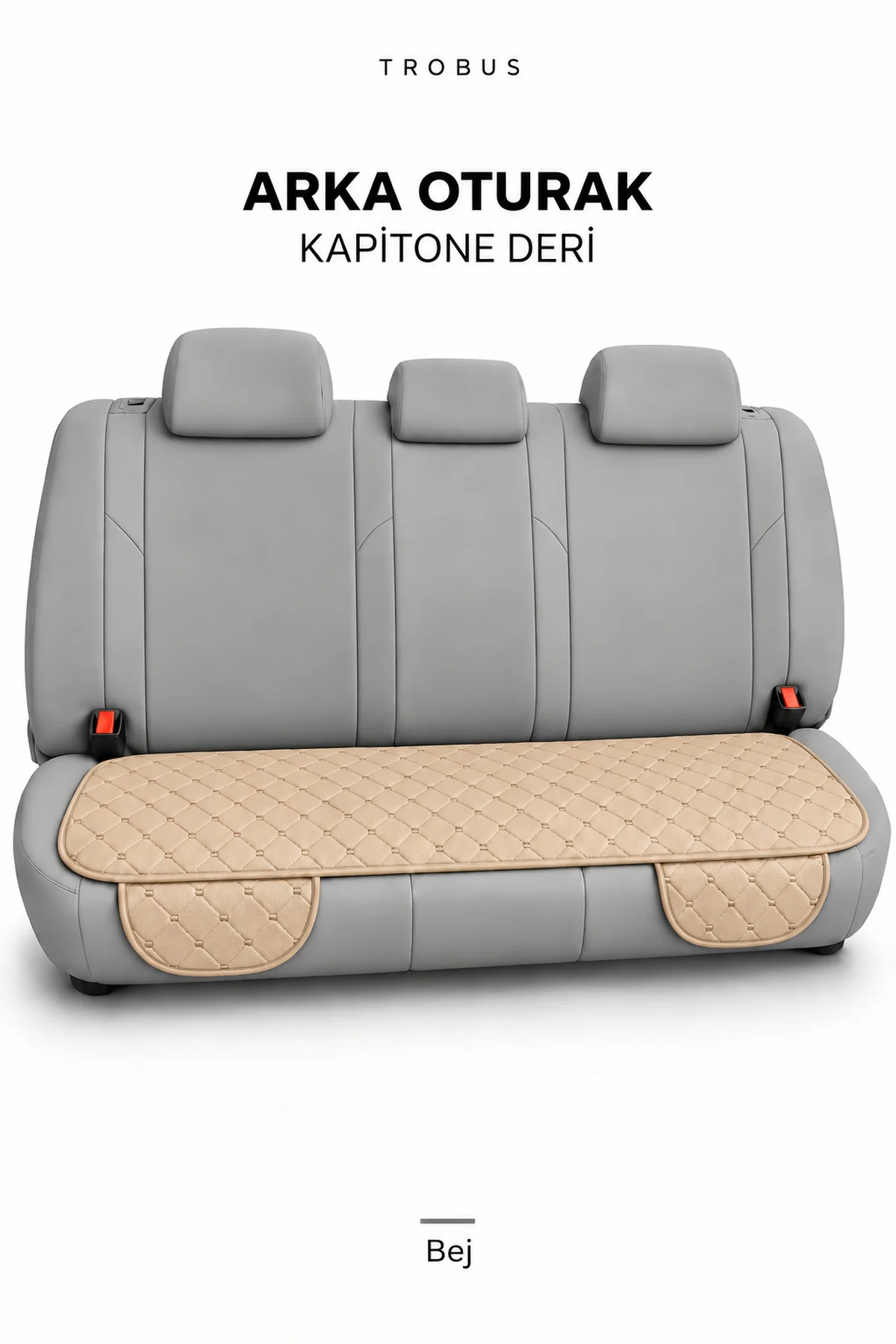 Fiat Albea 2002-2012 Suni Deri Kapitone Minder 5 Parça Bej Fiat Albea 2002-2012 Suni Deri Kapitone Minder 5 Parça Bej - Görsel 3