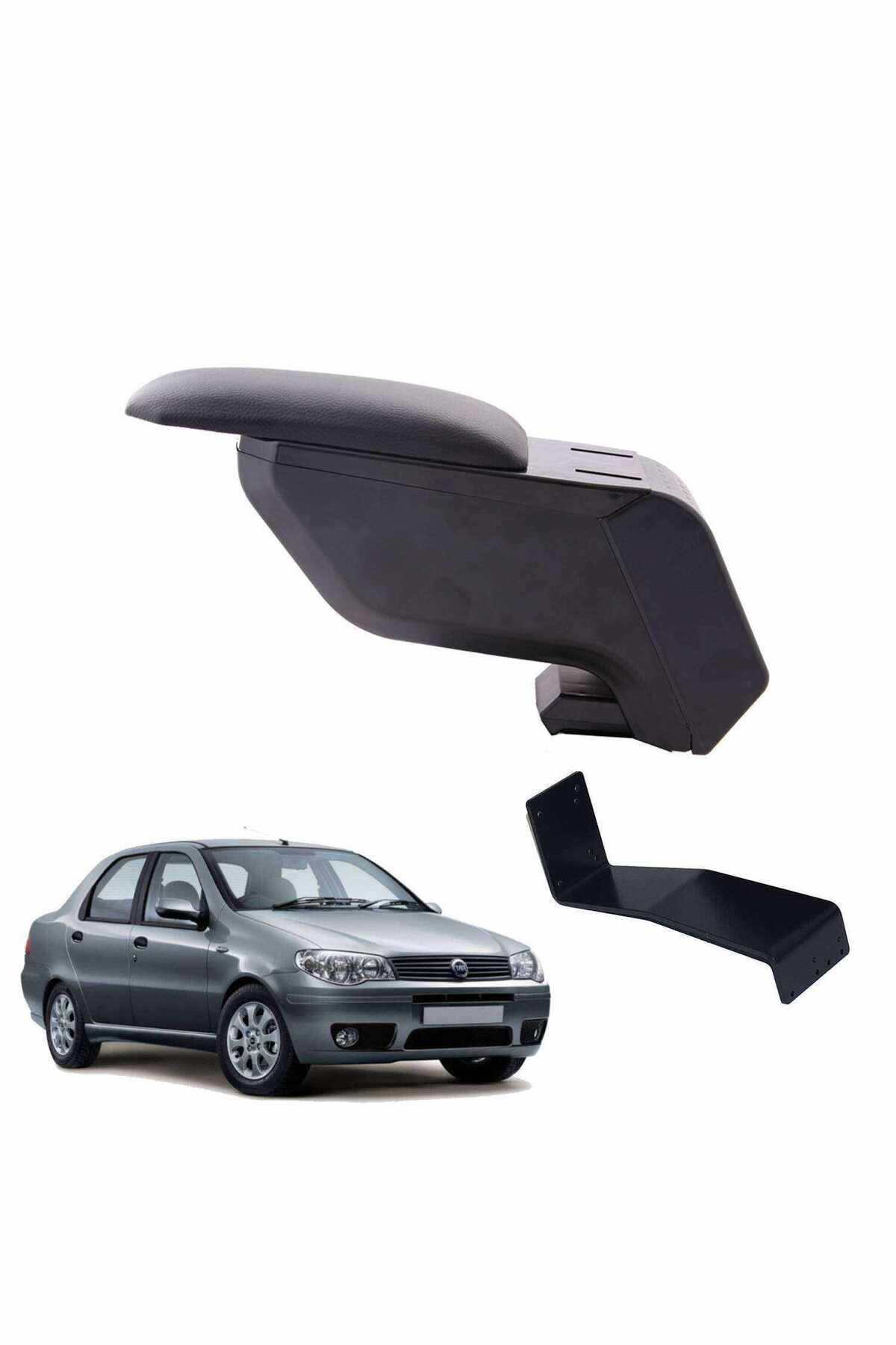 Fiat Albea 2005 Delmesiz Çelik Ayaklı Siyah Kolçak Kol Dayama