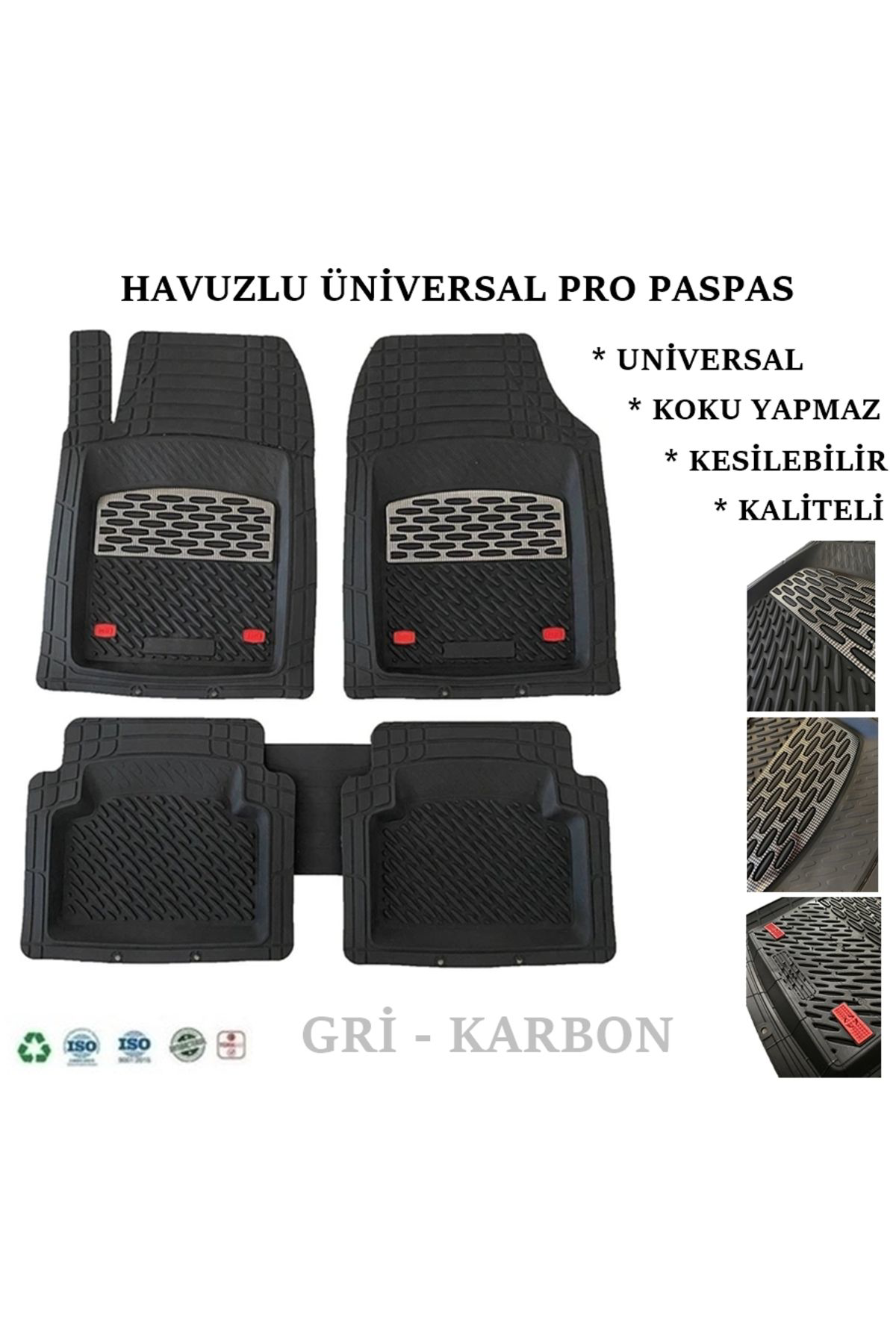 Zeyno Ticaret Fiat Albea 2010 Uyumlu Derin Havuzlu Üniversal Pro Paspas Siyah -