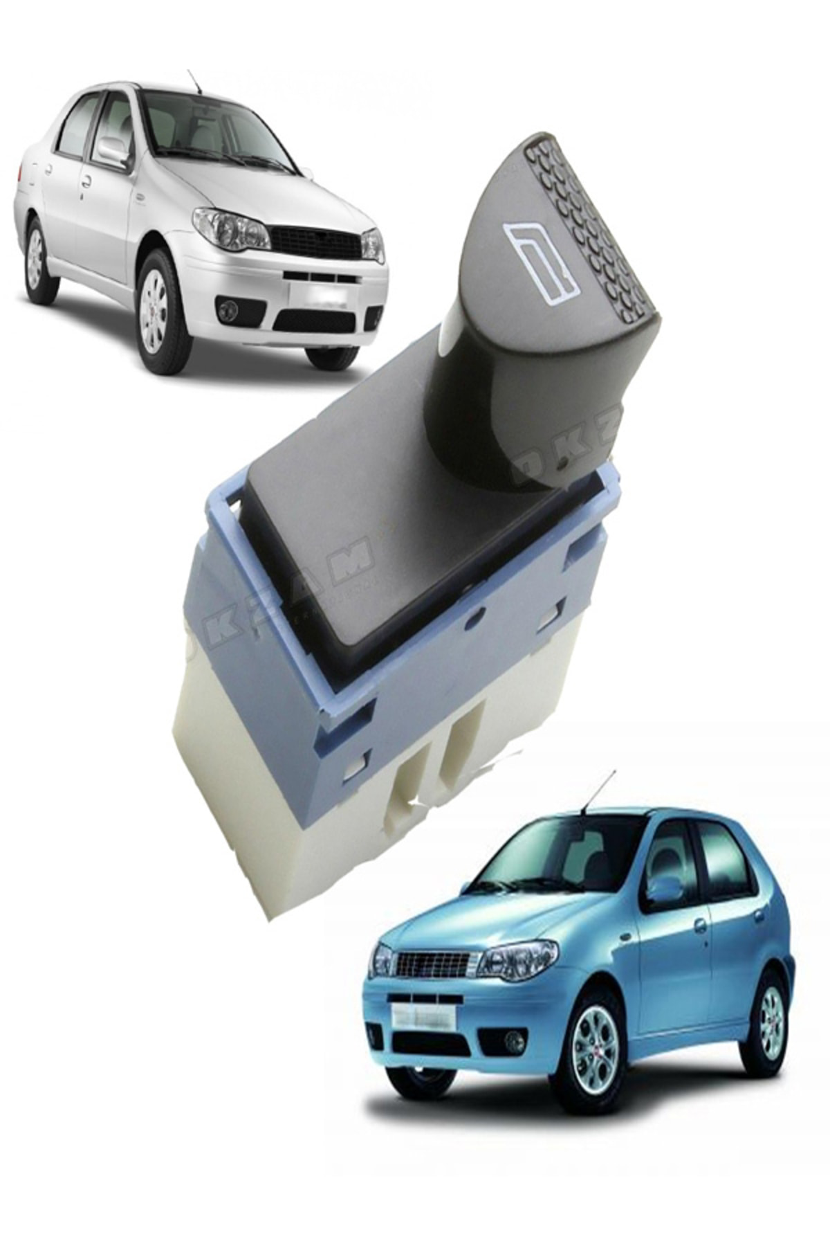 Mcar Fiat Albea - Pali Tekli Cam Düğmesi Mavi Soketli