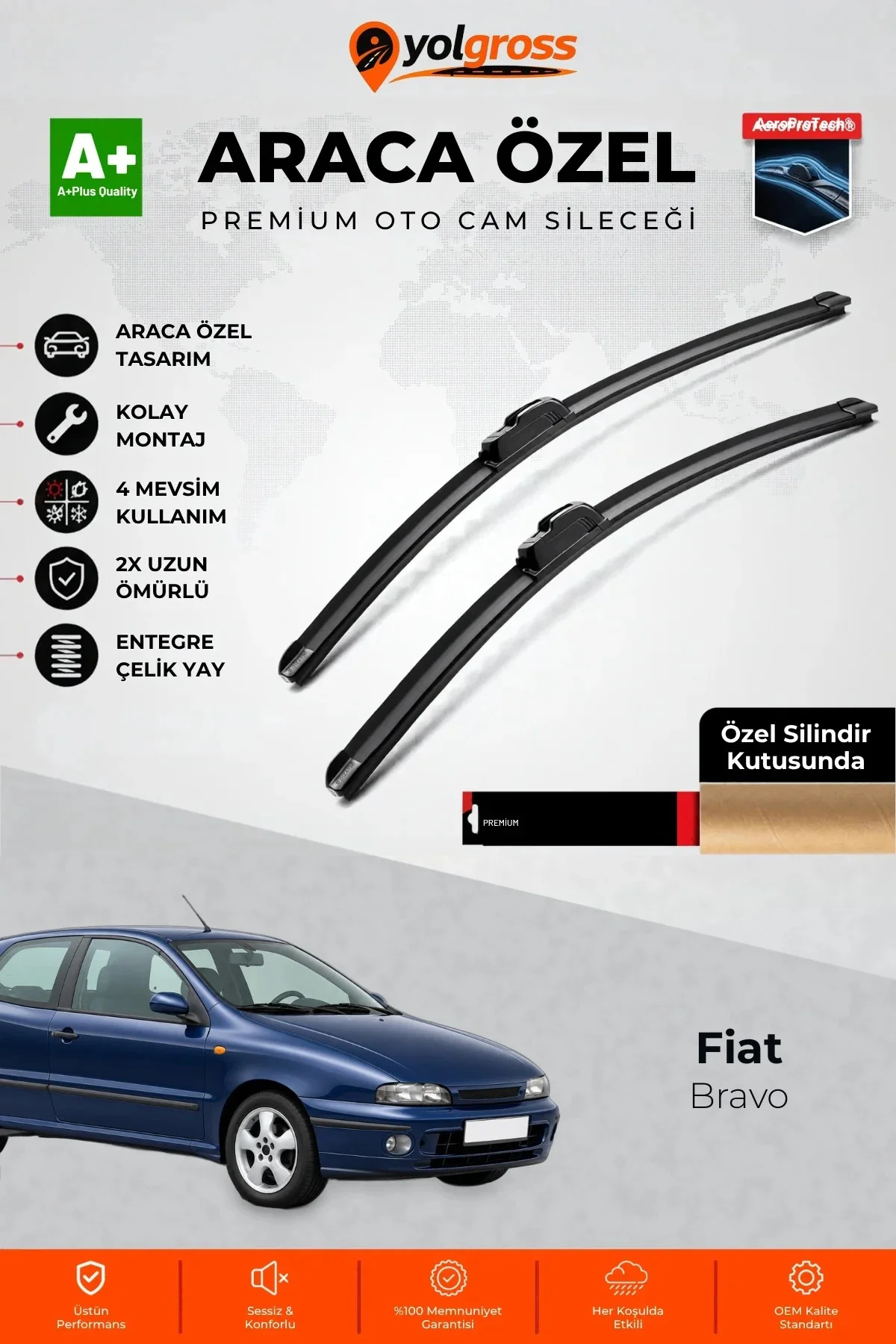 Fiat Bravo Ön Cam Silecek Seti 1995-2002 Premium Araca Özel 55-48 Cm A+ Kalite Fiat Bravo Ön Cam Silecek Seti 1995-2002 Premium Araca Özel 55-48 Cm A+ Kalite