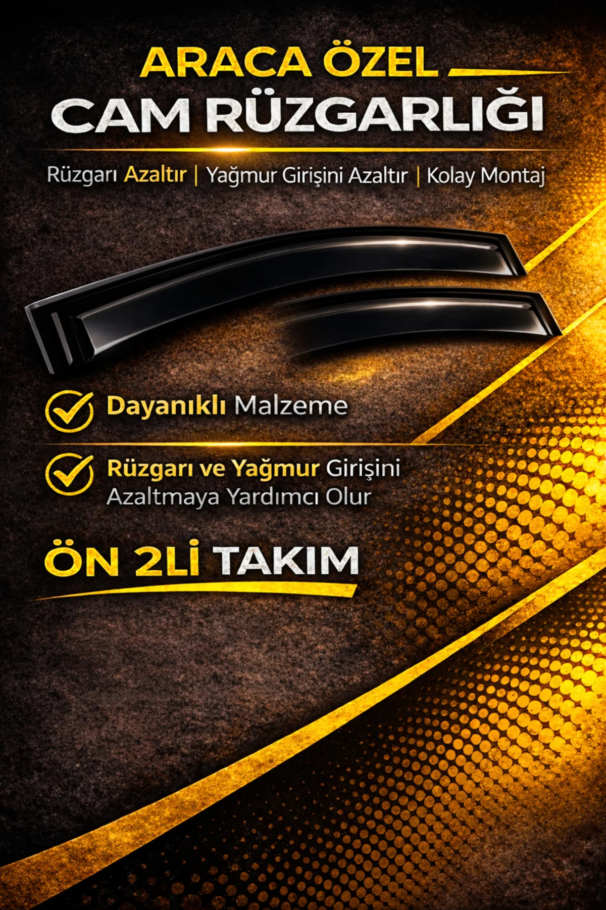 Fiat Doblo 1 2000-2005 Kamyon Sport Cam Rüzgarlığı 2'li Takım