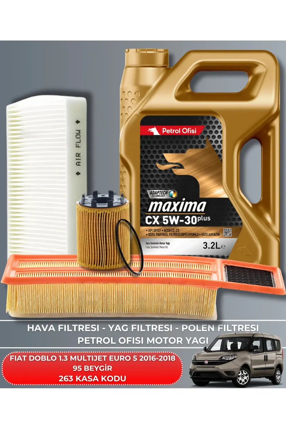 FIAT DOBLO 1.3 MULTIJET EURO 5 2016-2017-2018 95 BEYGİR FİLTRE -