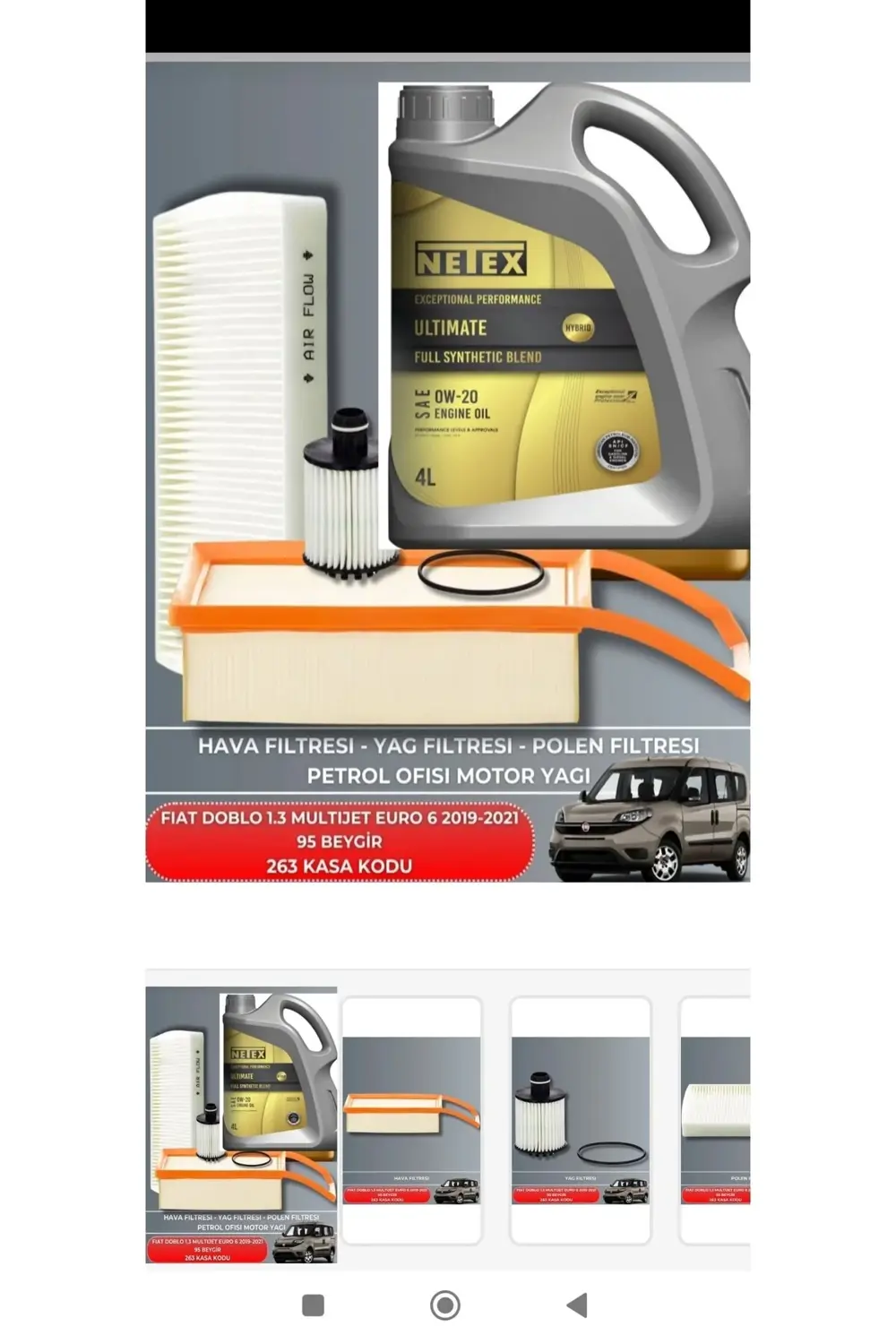 FIAT DOBLO 1.3 MULTIJET EURO 6 2019-2021 95 BEYGİR FİLTRE - 0W20