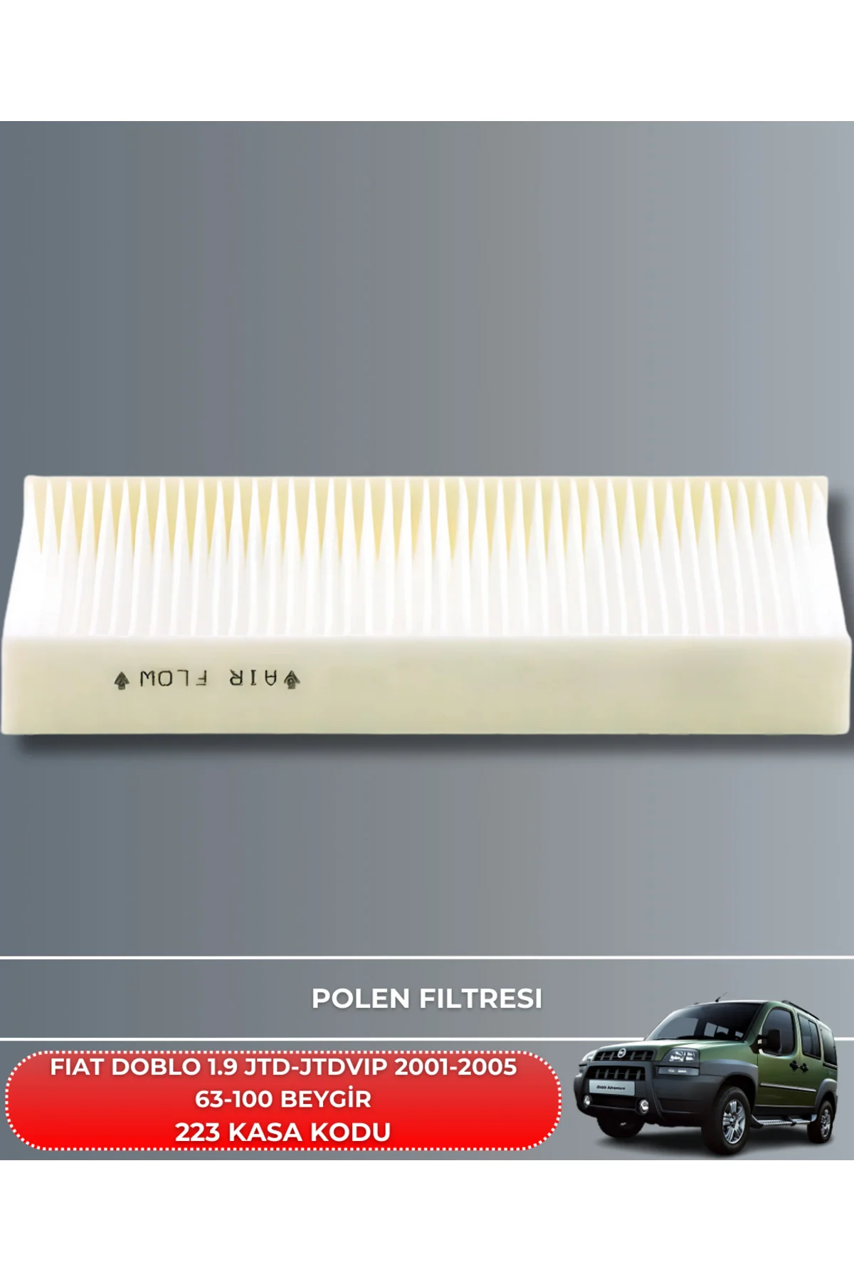 FIAT DOBLO 1.9 JTD-JTD VIP 2001-2002-2003-2004-2005 63-100 BEYGİR HAVA YAĞ POLEN FİLTRE BAKIM SETİ