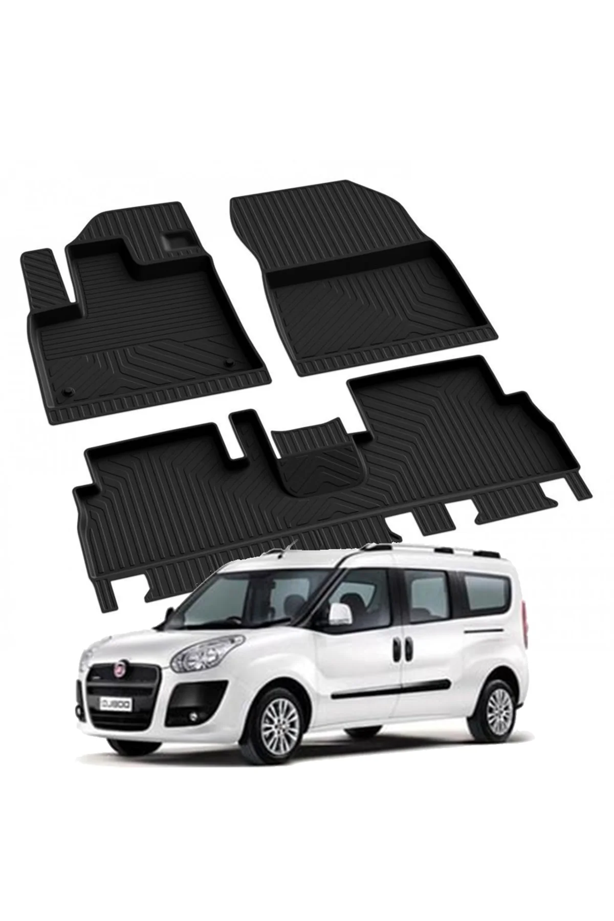 FIAT DOBLO 2 2010-2019 Model Yılları İçin Uyumlu Yeo 4D Havuzlu Paspas Takımı