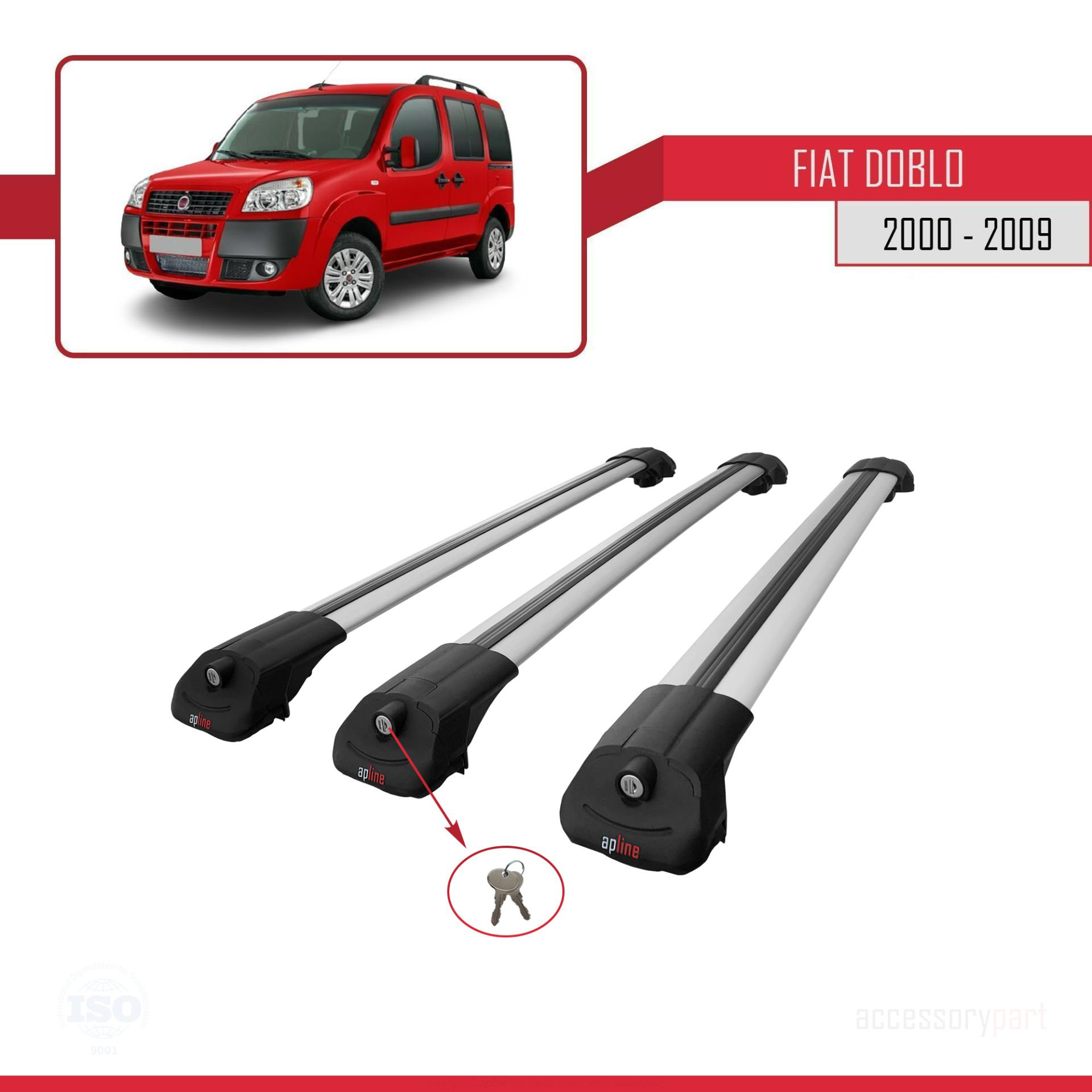 Fiat Doblo 2000-2009 Arası ile uyumlu ACE-1 Ara Atkı Tavan Barı G