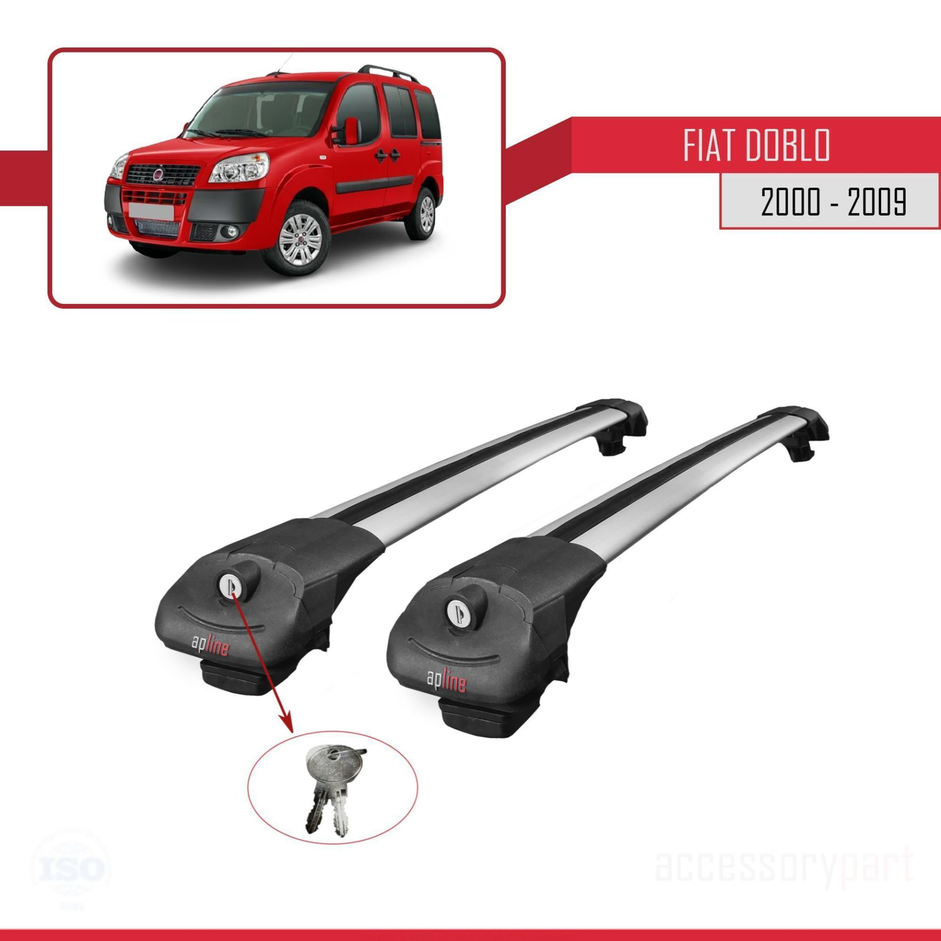 Fiat Doblo 2000-2009 Arası ile uyumlu ACE-1 Ara Atkı Tavan Barı G