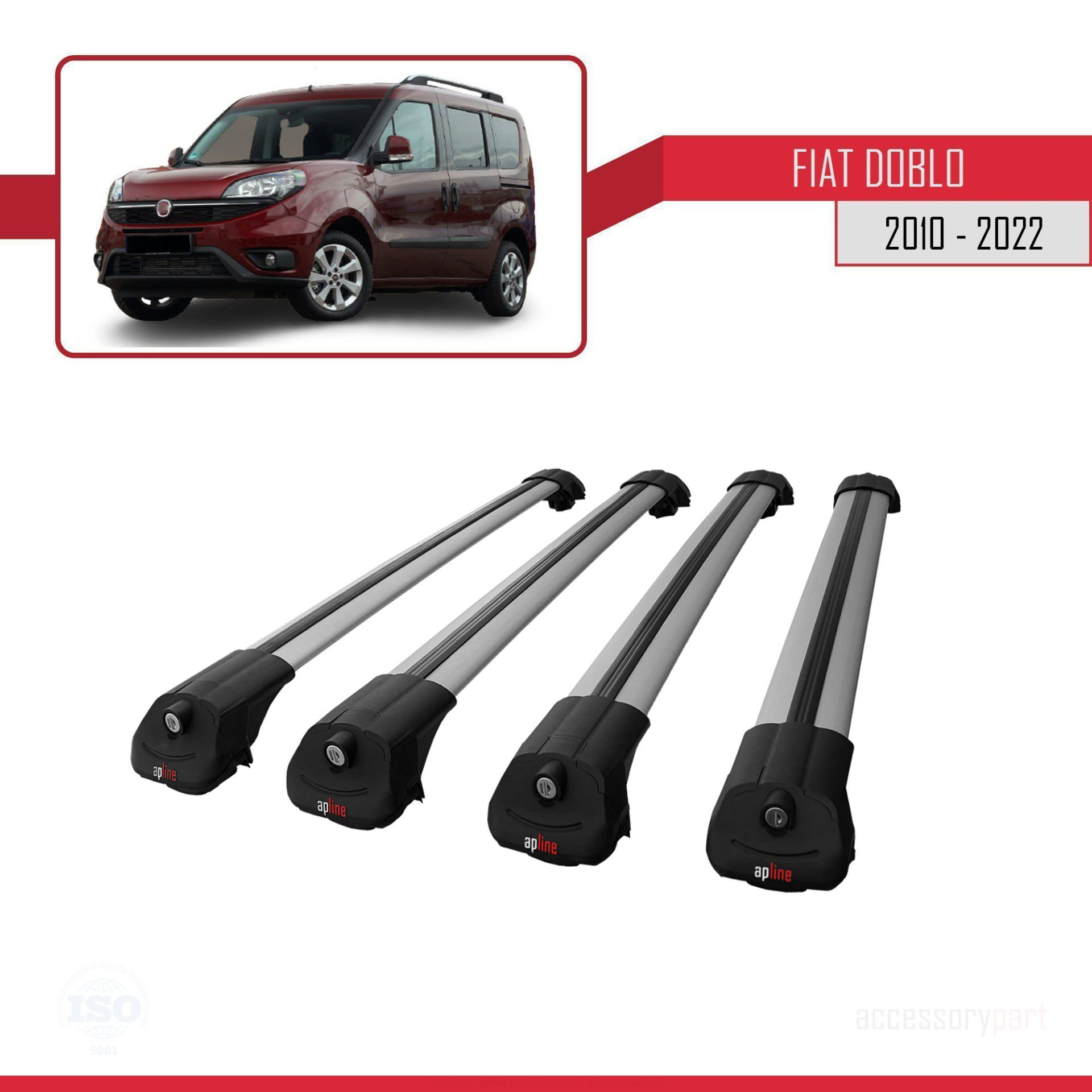 Fiat Doblo 2010-2022 Arası ile uyumlu ACE-1 Ara Atkı Tavan Barı G