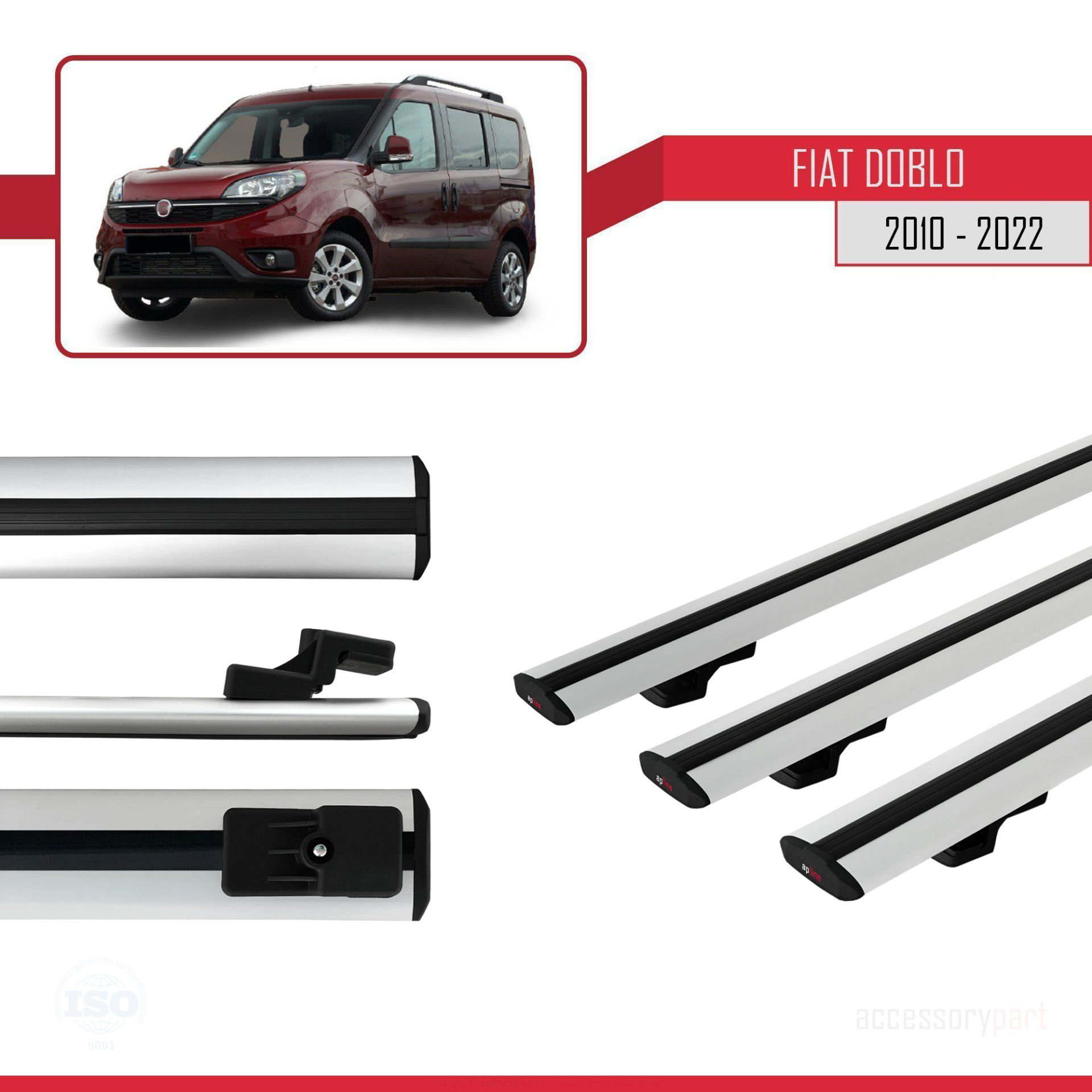 Fiat Doblo 2010-2022 Arası ile uyumlu Basic Model Ara Atkı Tavan 