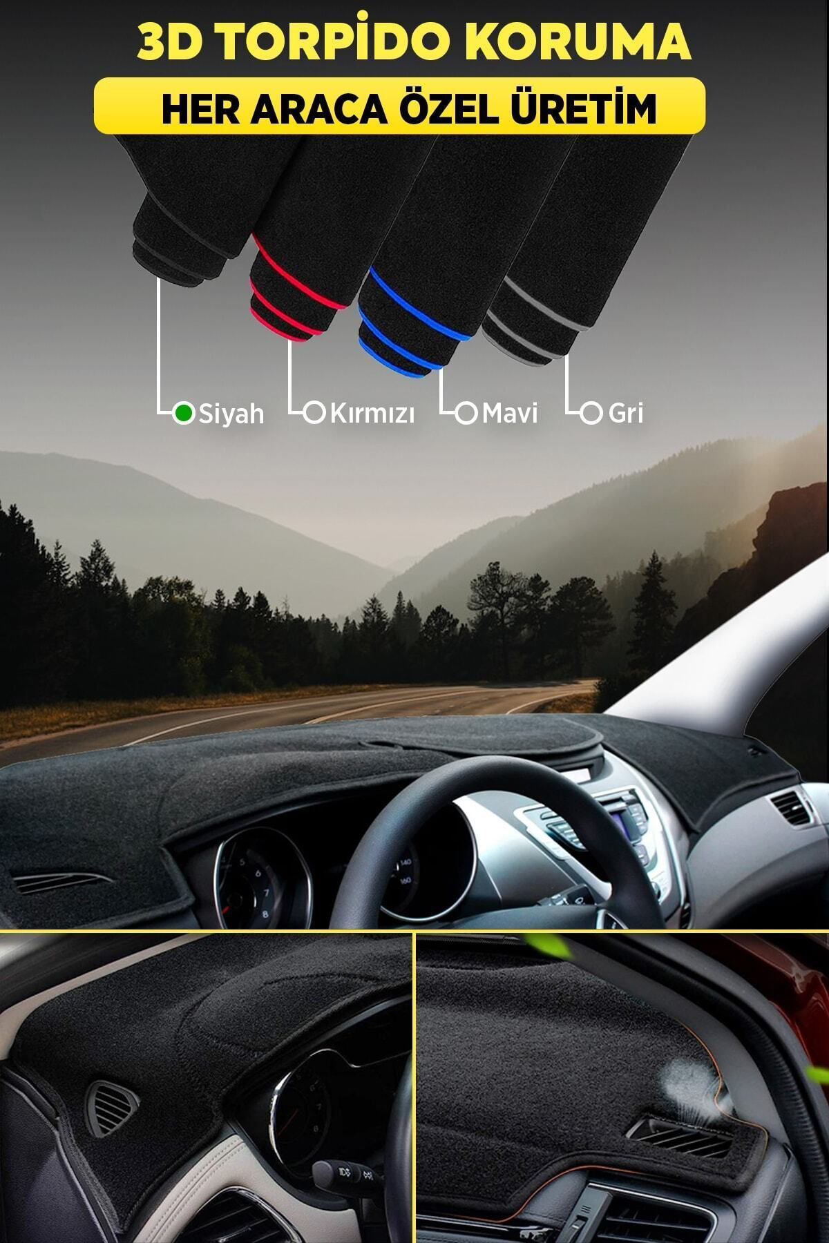 Fıat Doblo (2010-2014) 3d Torpido Kılıfı Panel Koruyucu Göğüs Kap