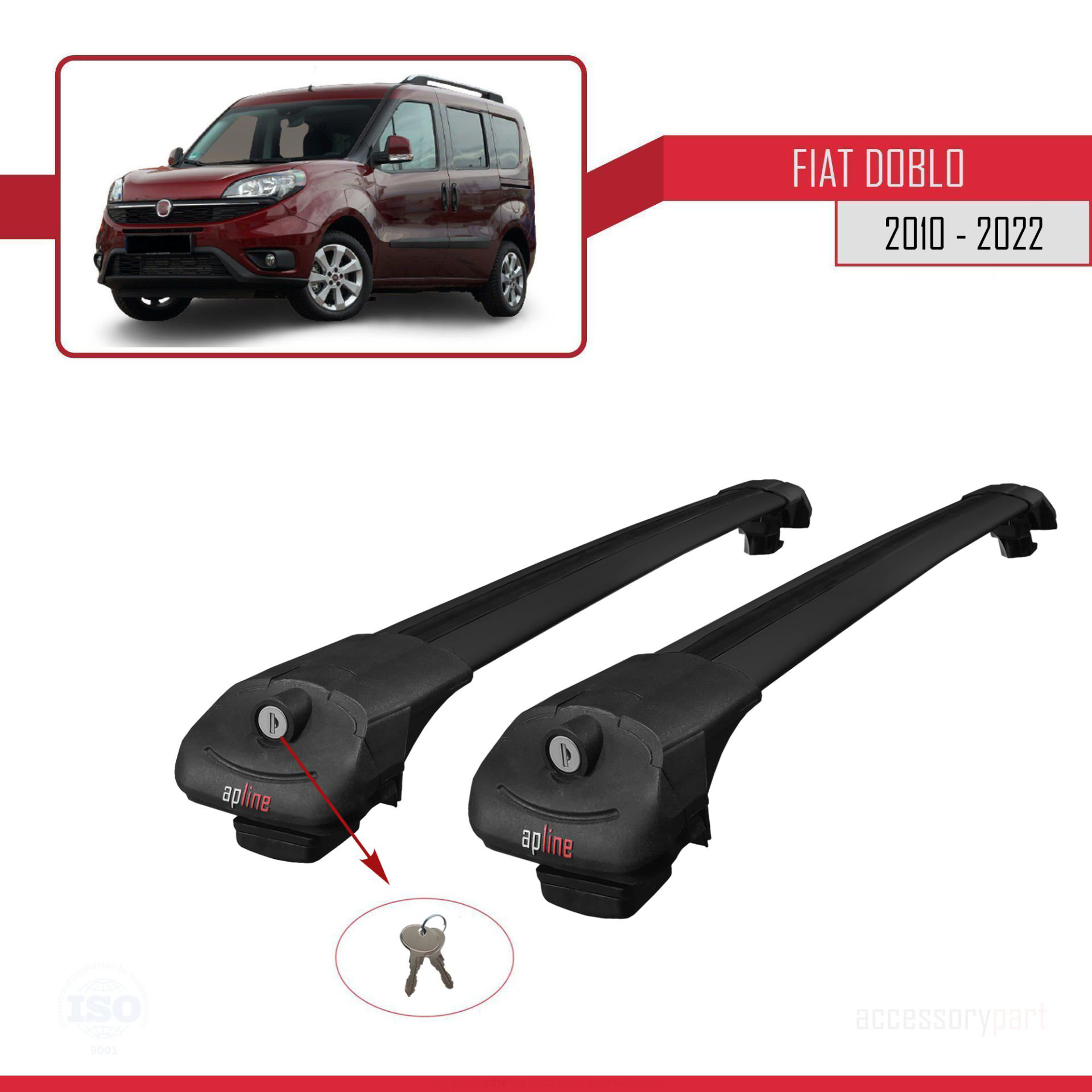 Fiat Doblo 2010-2022 Arası ile uyumlu ACE-1 Ara Atkı Tavan Barı S