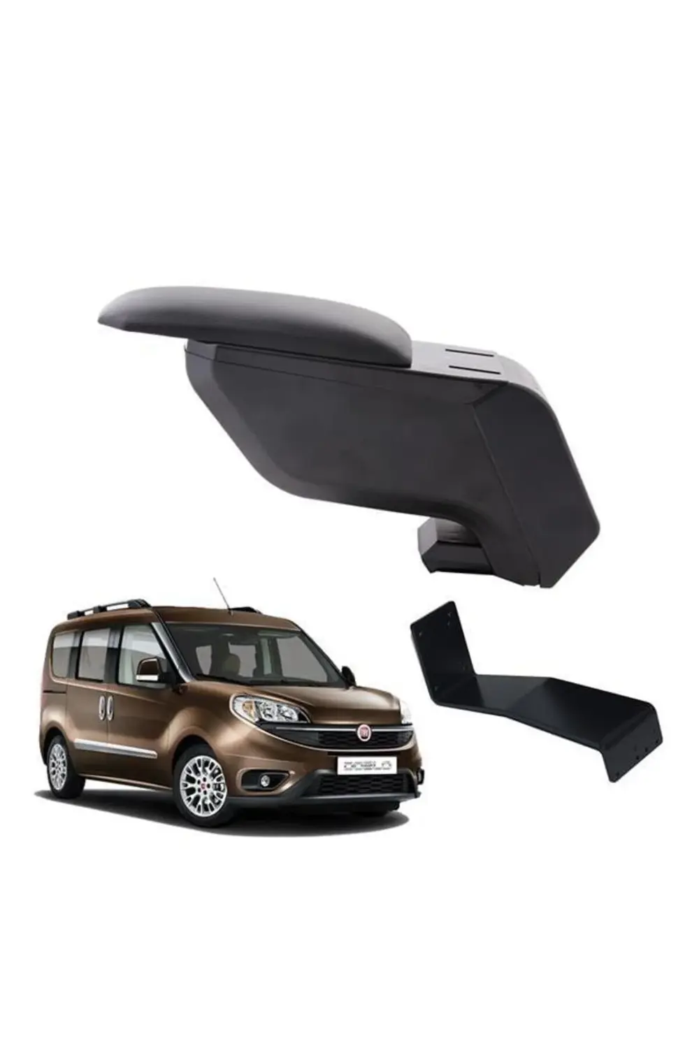 Fiat Doblo 2021 Delmesiz Çelik Ayaklı Siyah Kolçak Kol Dayama