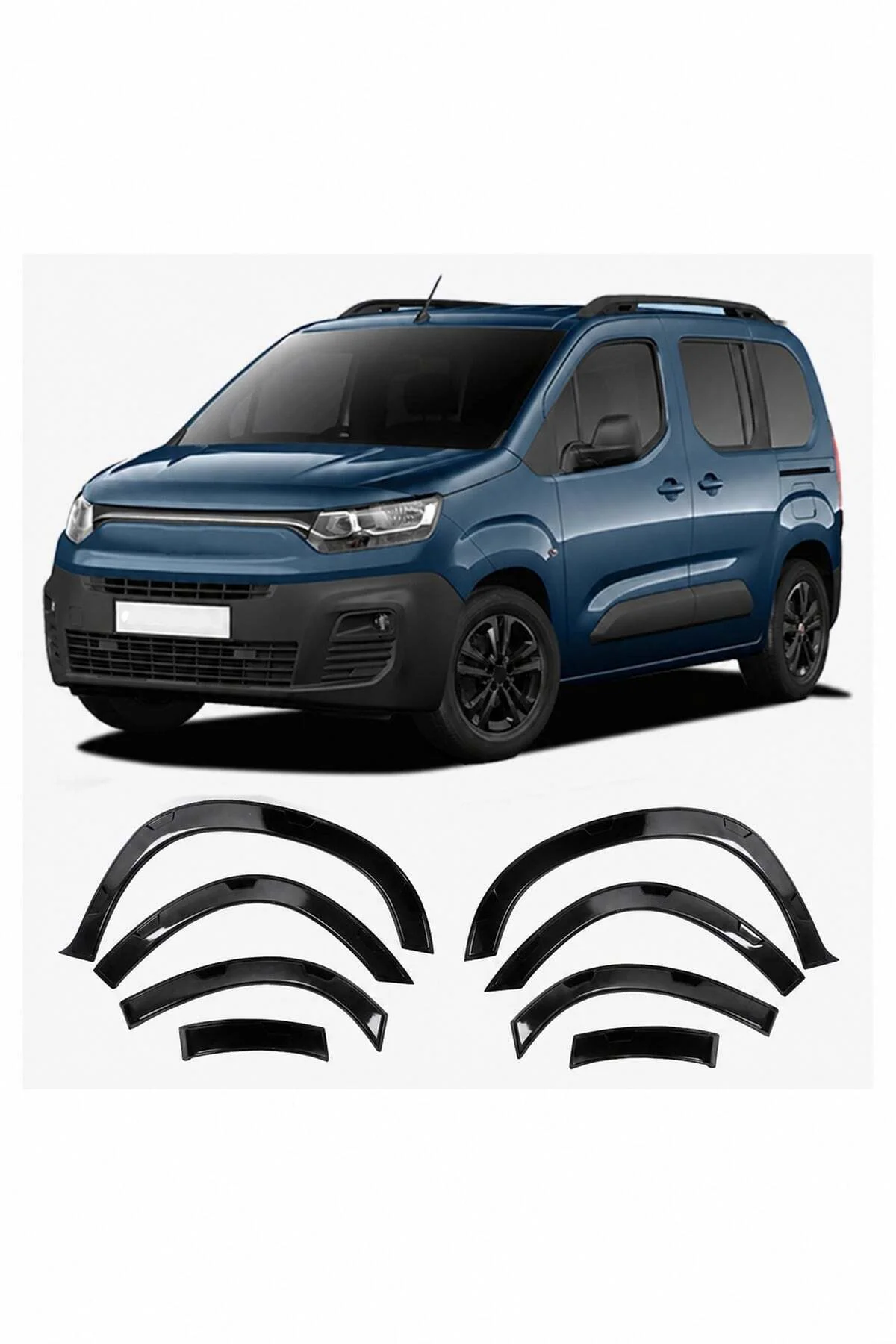 Fiat Doblo 2023 ve Sonrası Uyumlu Çamurluk Dodik Seti 8 Parça ABS Parlak Siyah - Görsel 3