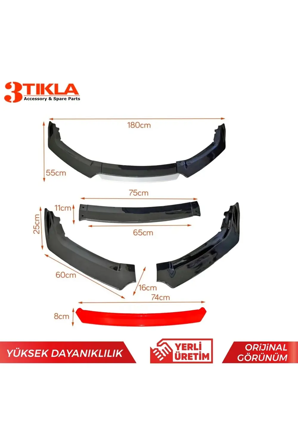 Fiat Doblo 4 Abs Malzeme Süper Dayanıklılık 4 Parça Spor Tip Tamp