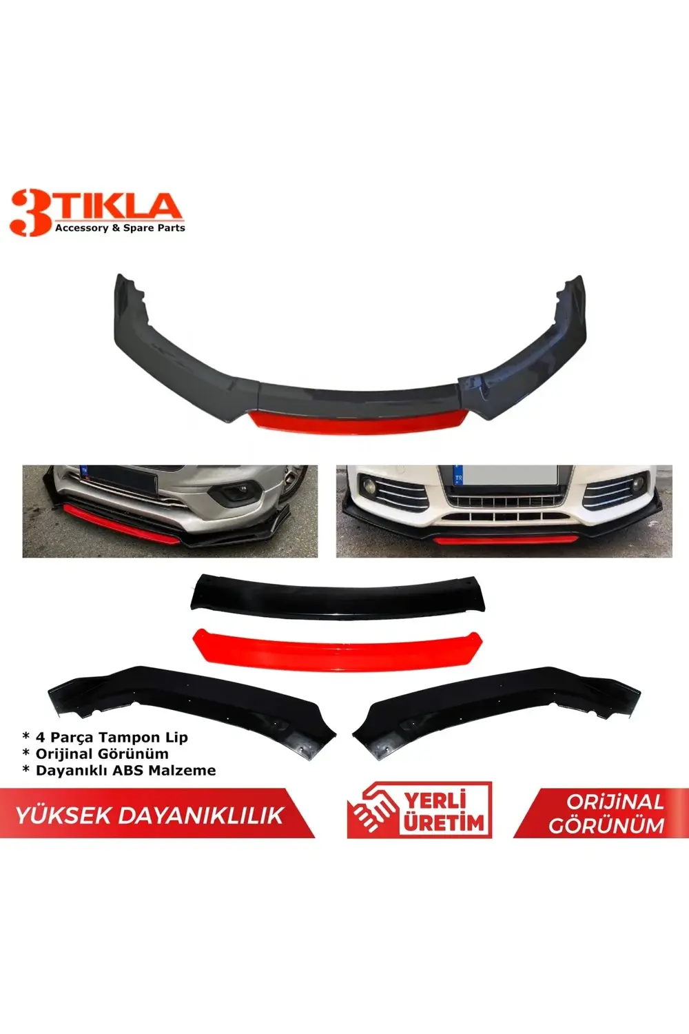 Fiat Doblo 4 Abs Malzeme Süper Dayanıklılık 4 Parça Spor Tip Tamp