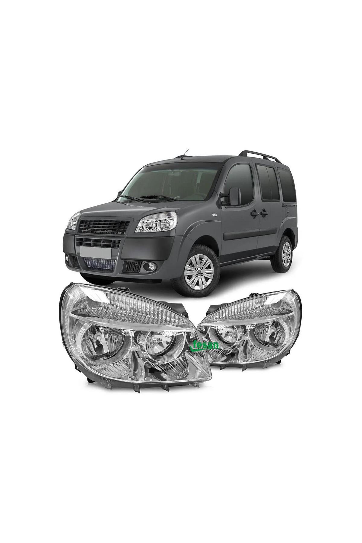 Fiat Doblo Uyumlu   Sağ Sol Ön Far Lambası Takımı 2006--2011