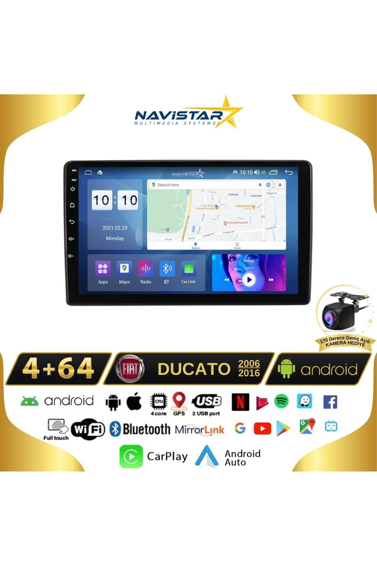 Fiat Ducato 2006-2016 Model 4gb 64gb Android 13 Kablosuz Carplay Fiat Ducato 2006-2016 Model 4gb 64gb Android 13 Kablosuz Carplay