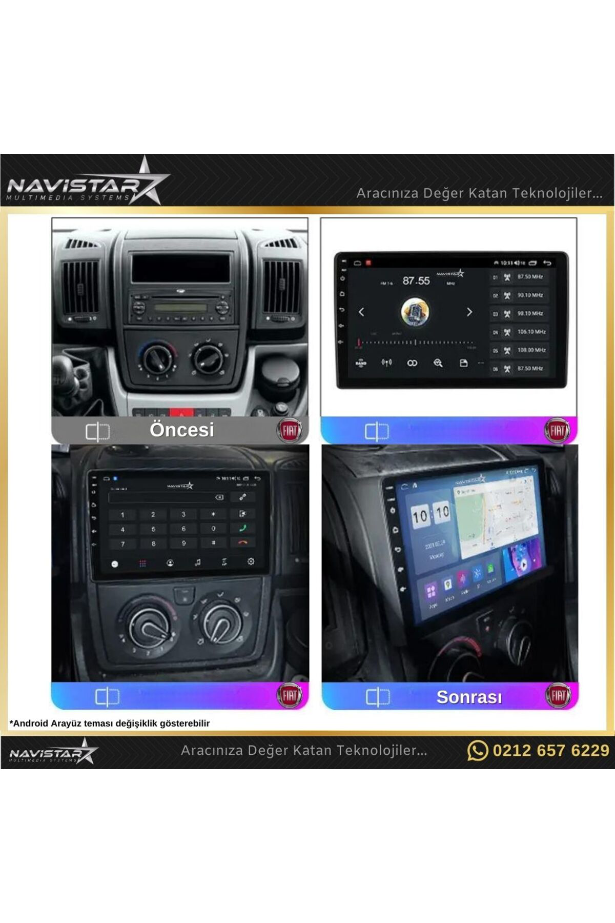 Fiat Ducato 2006-2016 Model 2gb 64gb Android 13 Kablosuz Carplay 