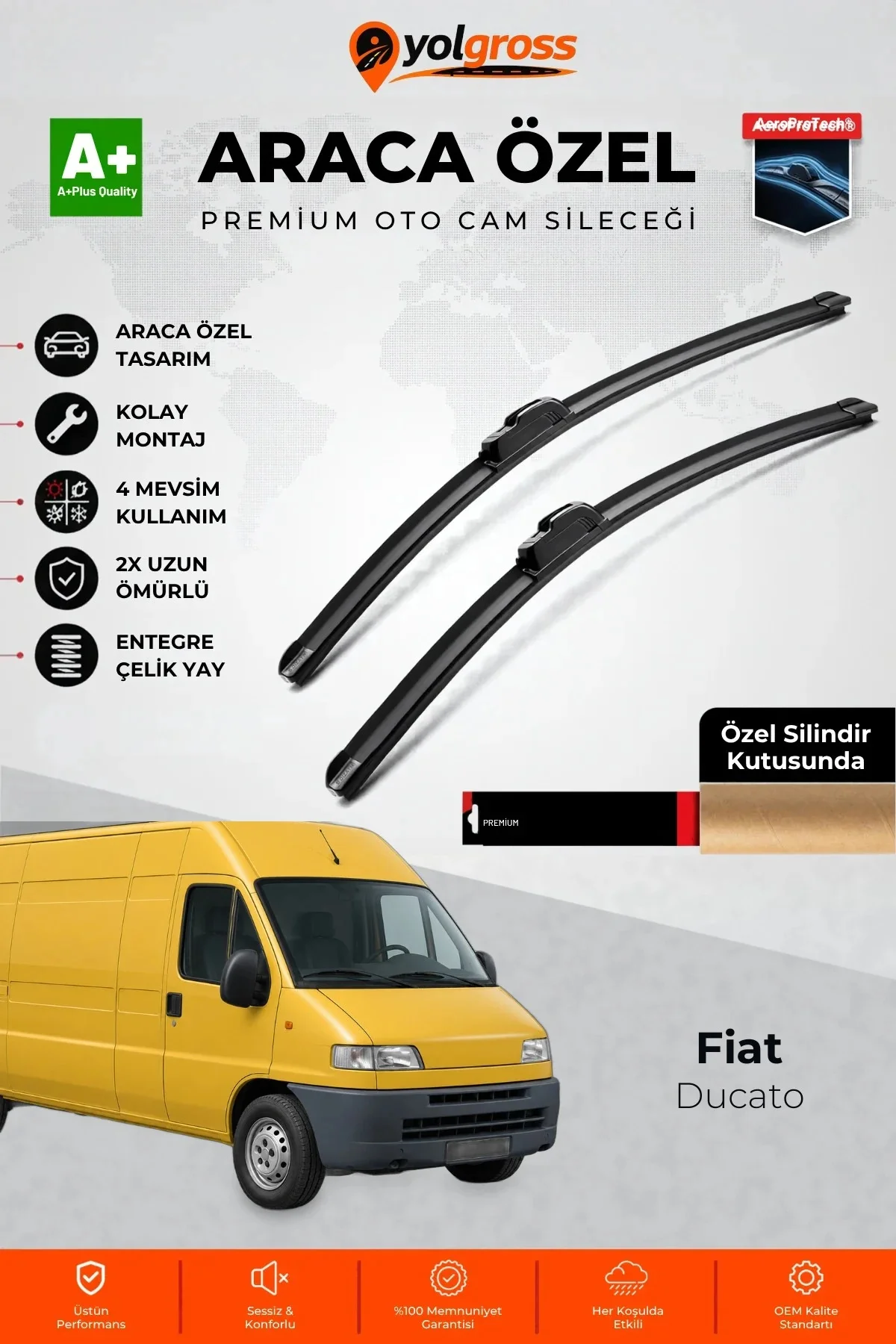 Fiat Ducato Ön Cam Silecek Seti 1994-2006 Premium Araca Özel 55-55 Cm A+ Kalite Fiat Ducato Ön Cam Silecek Seti 1994-2006 Premium Araca Özel 55-55 Cm A+ Kalite
