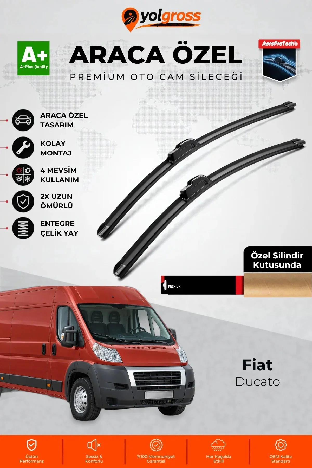 Fiat Ducato Ön Cam Silecek Seti 2006 Üzeri Premium Araca Özel 65-55 Cm A+ Kalite Fiat Ducato Ön Cam Silecek Seti 2006 Üzeri Premium Araca Özel 65-55 Cm A+ Kalite