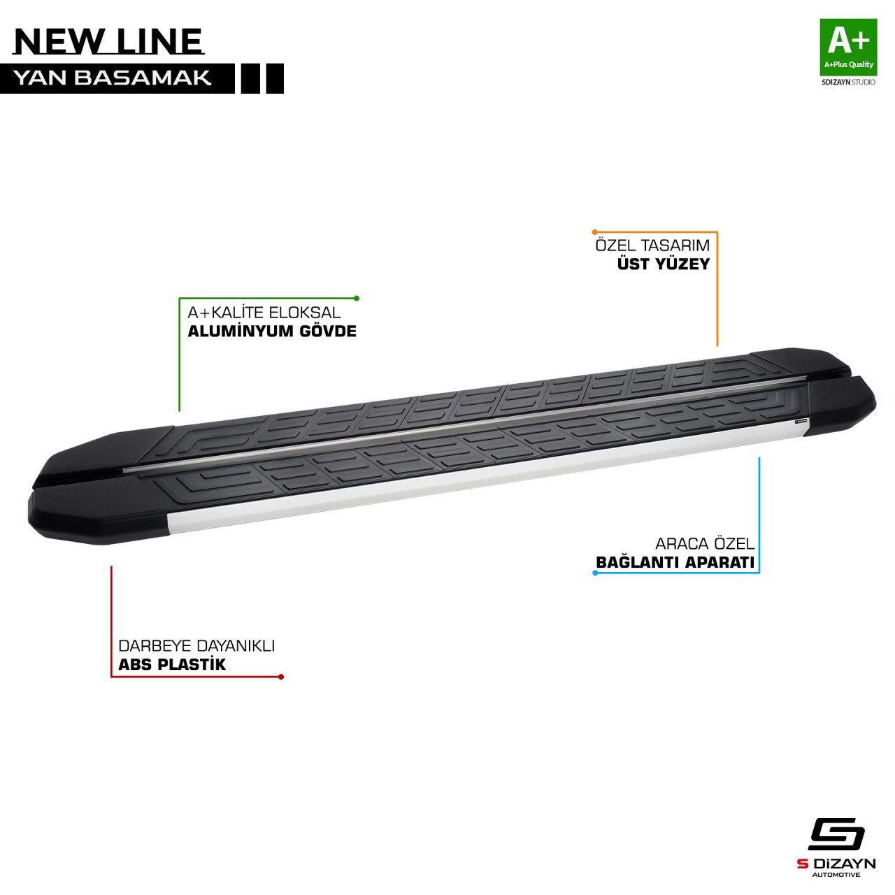 Fiat Ducato Uyumlu 3 Uzun Şase Newline Alüminyum Yan Basamak 313 