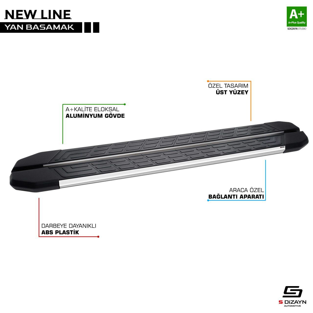 Fiat Ducato Uyumlu 3 Uzun Şase Newline Krom Yan Basamak 313 Cm 20