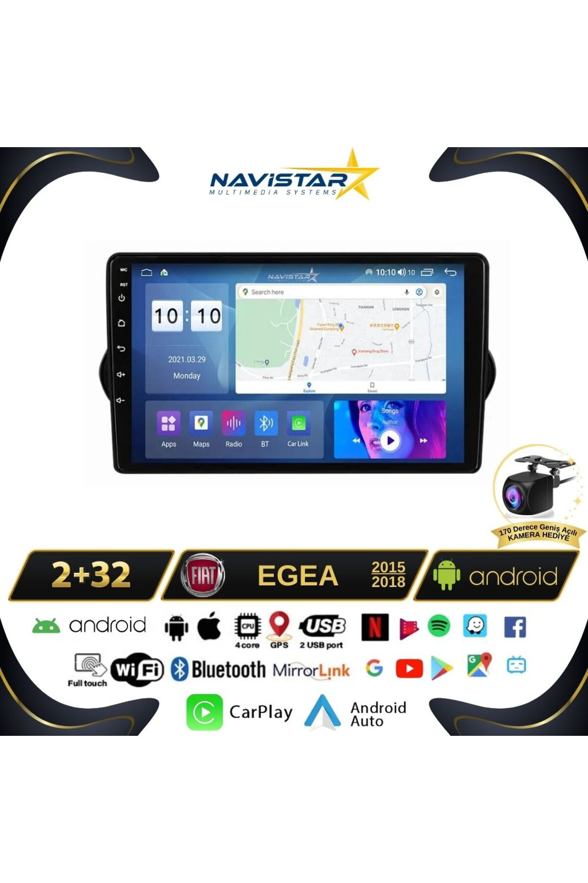 Fiat Egea 2015-2018 Model 2gb 64gb Android 13 Kablosuz Carplay Na Fiat Egea 2015-2018 Model 2gb 64gb Android 13 Kablosuz Carplay Na