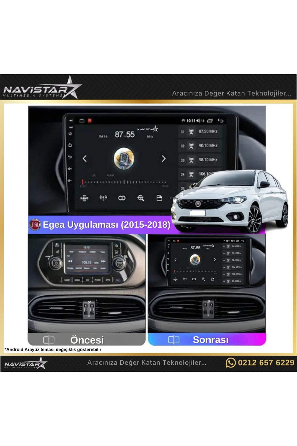 Fiat Egea 2015-2018 Model 2gb 64gb Android 13 Kablosuz Carplay Na Fiat Egea 2015-2018 Model 2gb 64gb Android 13 Kablosuz Carplay Na