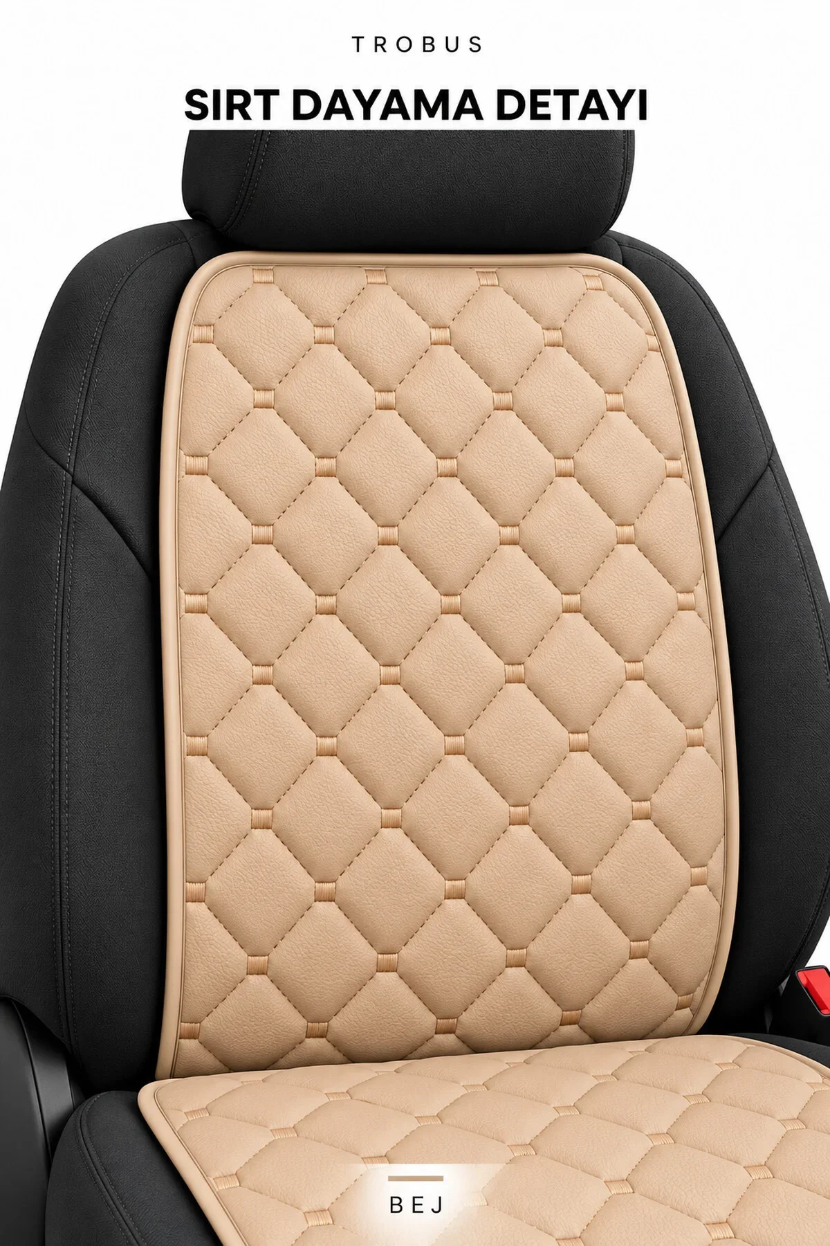 Fiat Egea Bütün 2015+ Kapitone Ön İkili Suni Deri Koltuk Minderi 4 Parça Bej Fiat Egea Bütün 2015+ Kapitone Ön İkili Suni Deri Koltuk Minderi 4 Parça Bej - Görsel 3