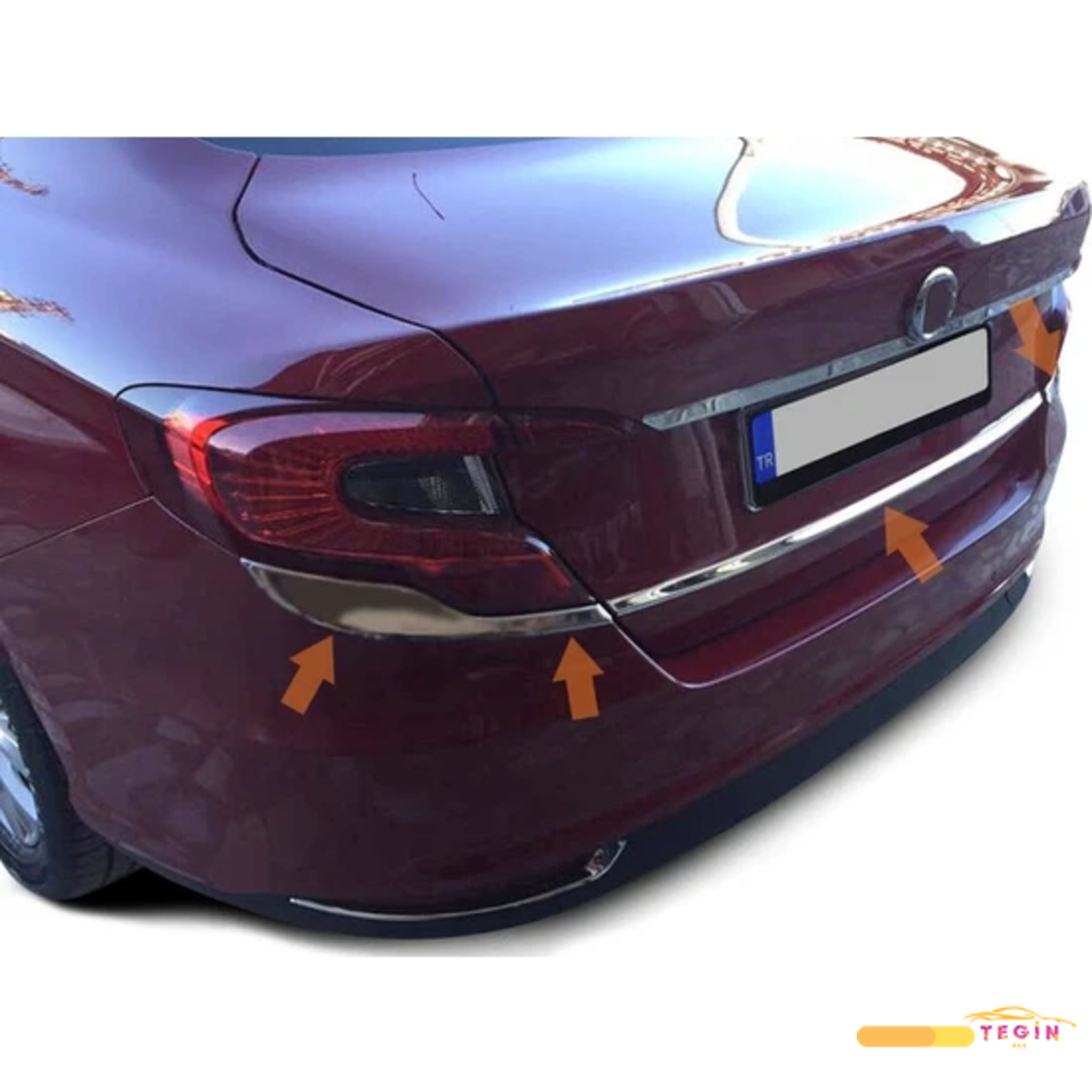 Fiat Egea SD 2015 Sonrası Stop Kaşı 3 Parça Paslanmaz Çelik