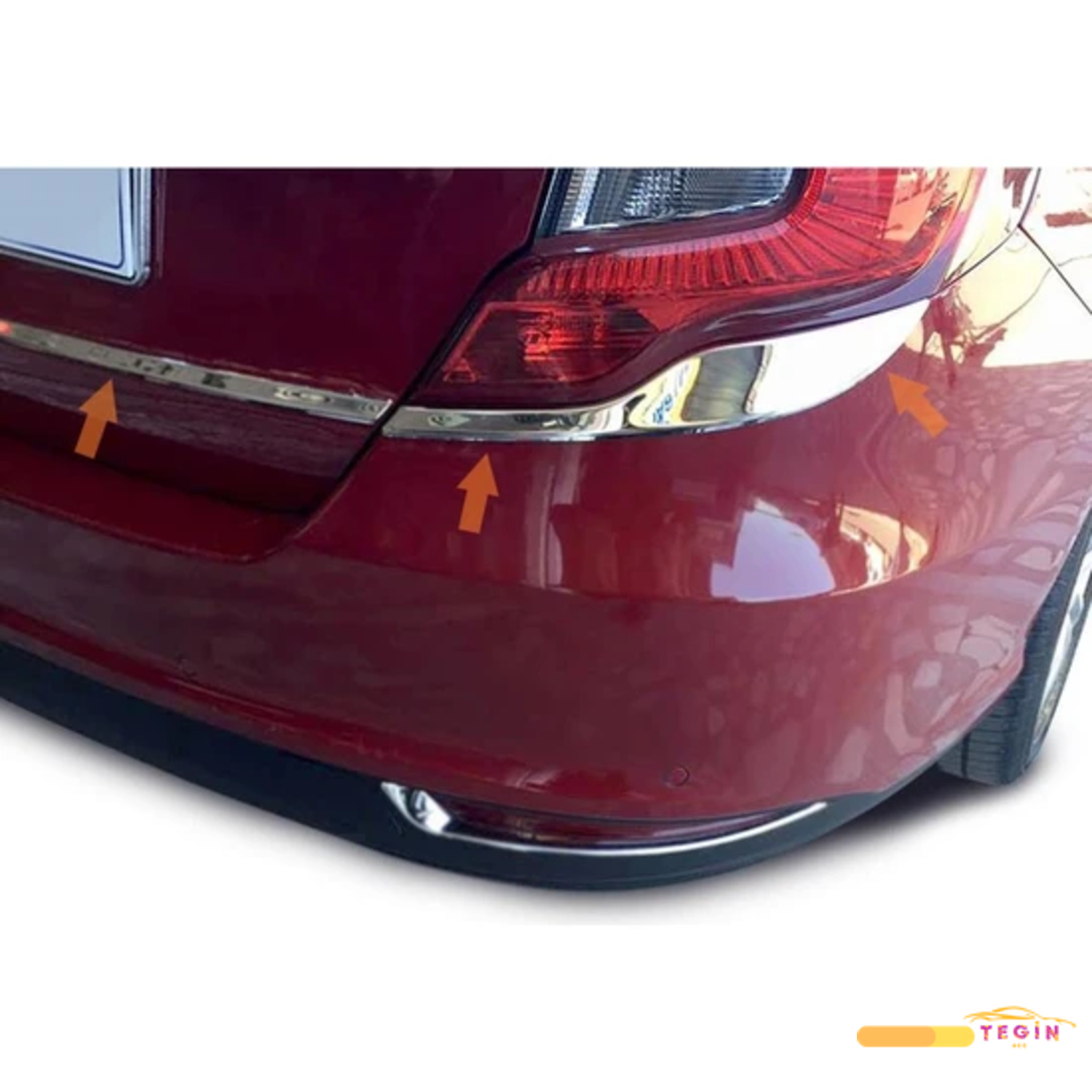 Fiat Egea SD 2015 Sonrası Stop Kaşı 3 Parça Paslanmaz Çelik